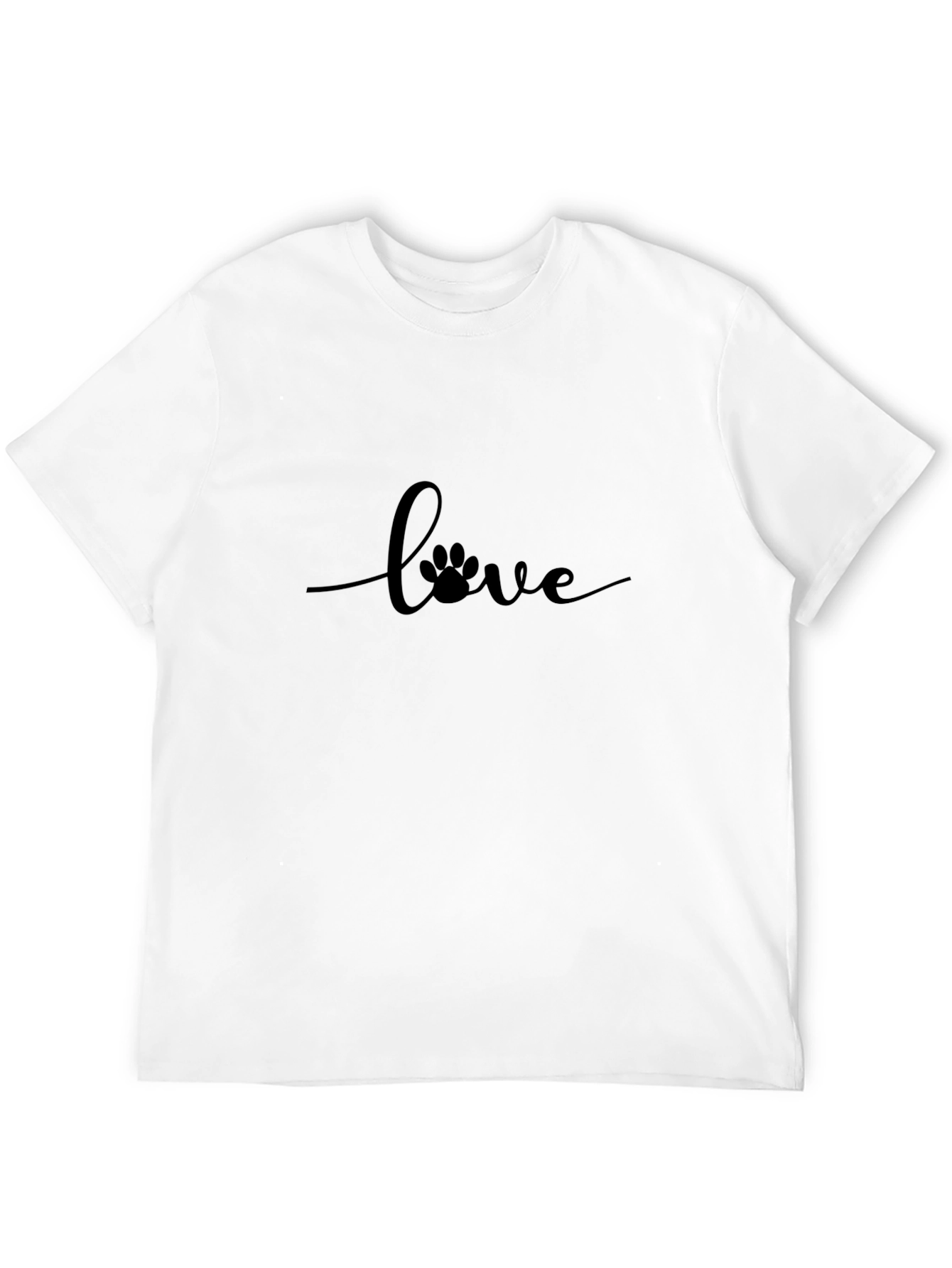 Love Paw Print Black T-Shirt - Unisex