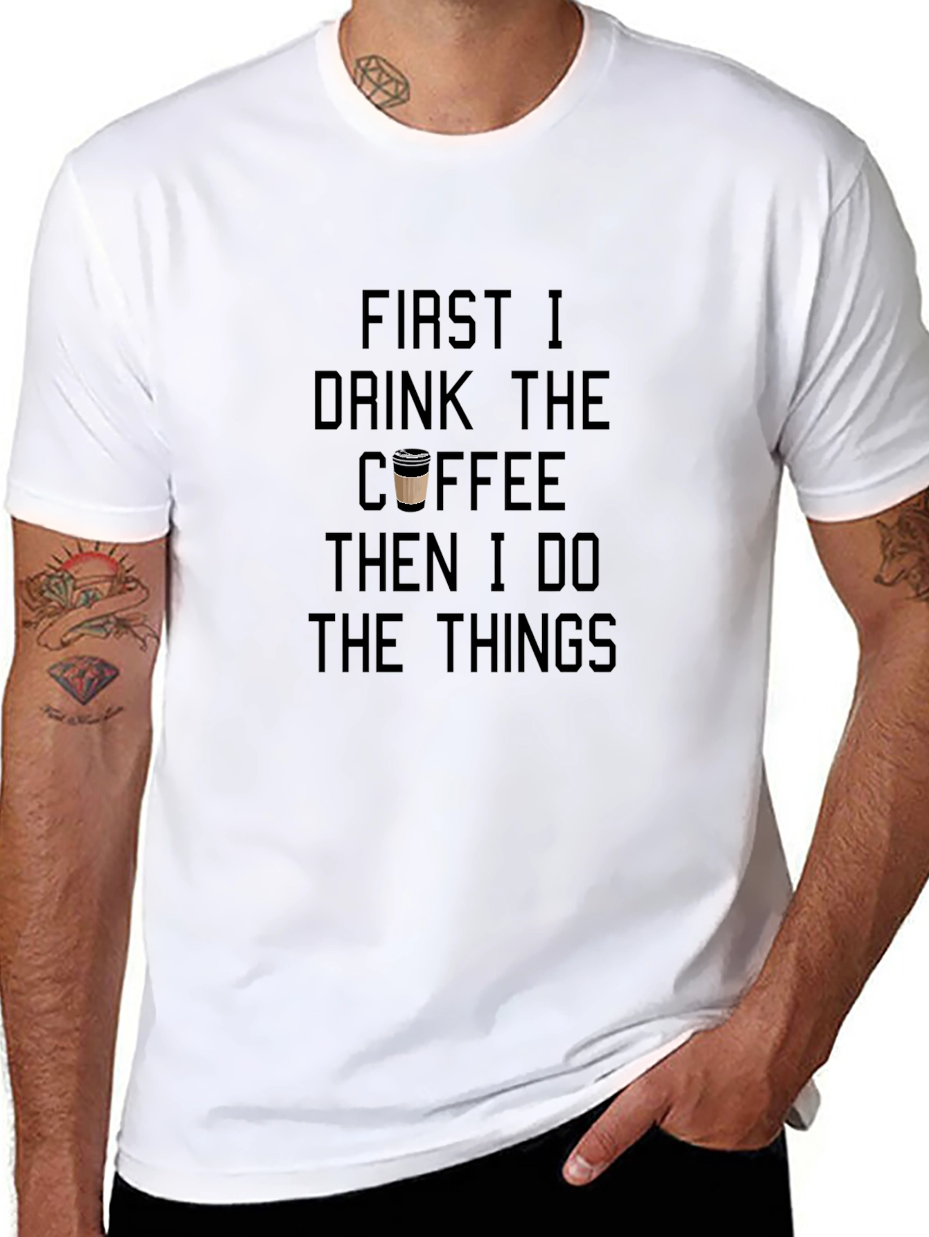 Coffee First Then Things Black Graphic Tee