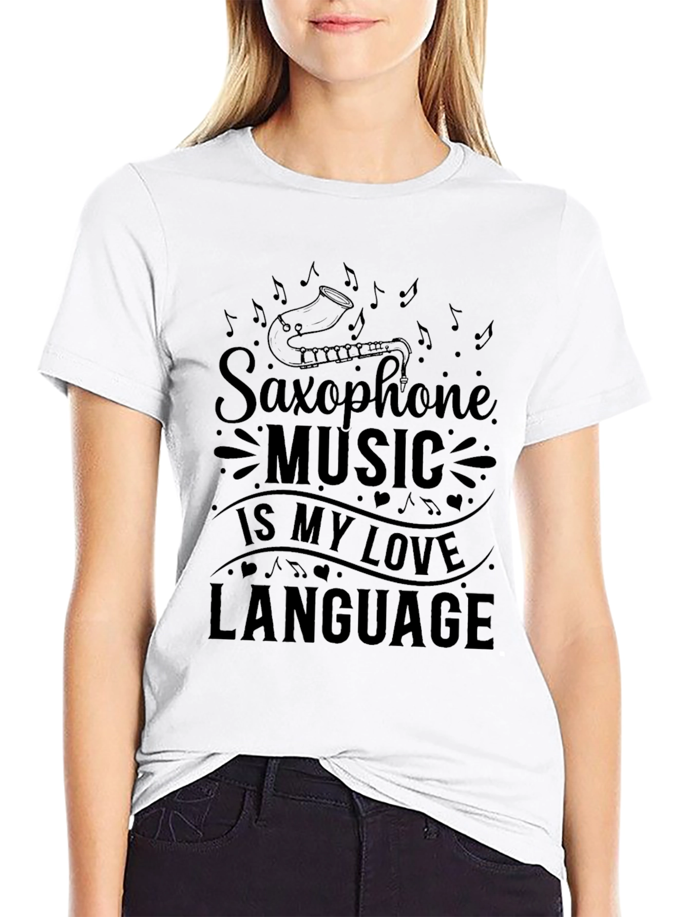 Saxophone Music is My Love Language Graphic T-Shirt