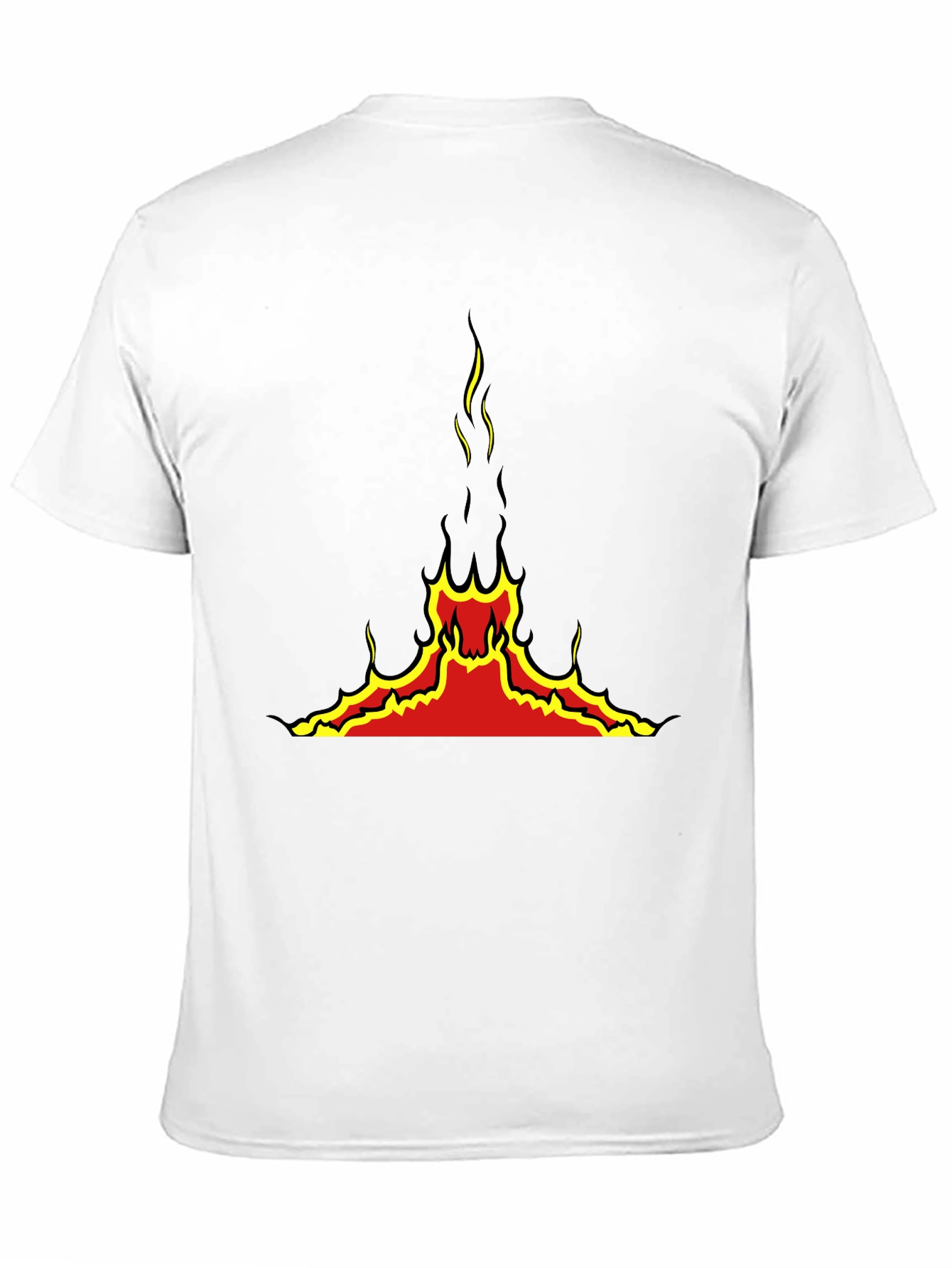 Fiery Volcano Graphic Black T-Shirt