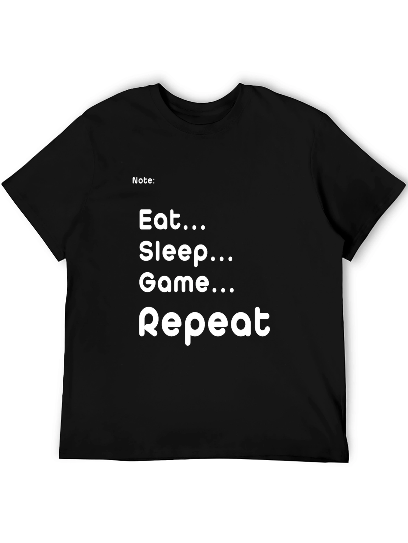 Eat Sleep Game Repeat Black T-Shirt