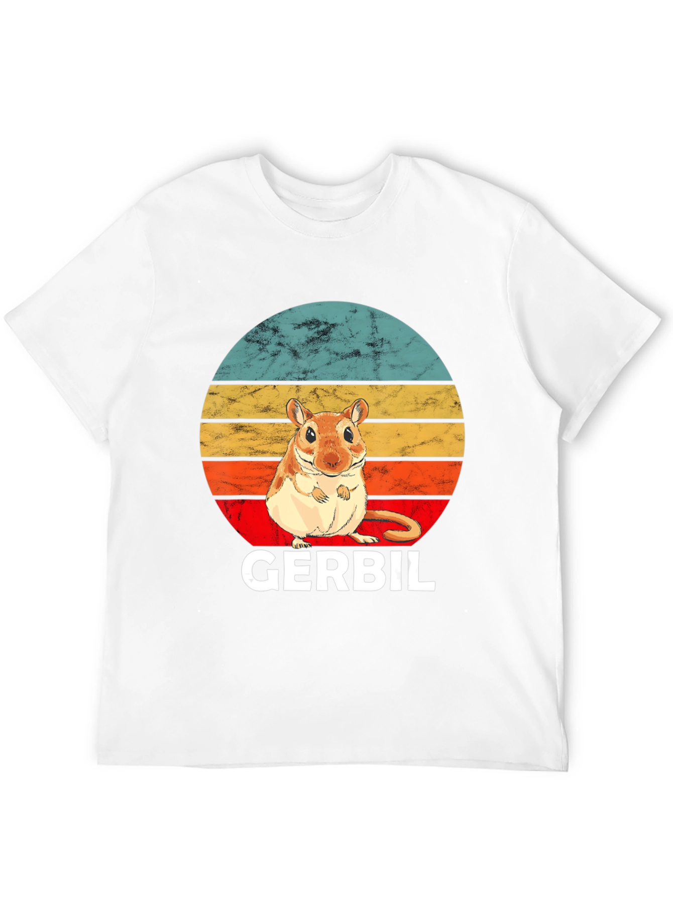 Retro Gerbil Sunset Graphic T-Shirt