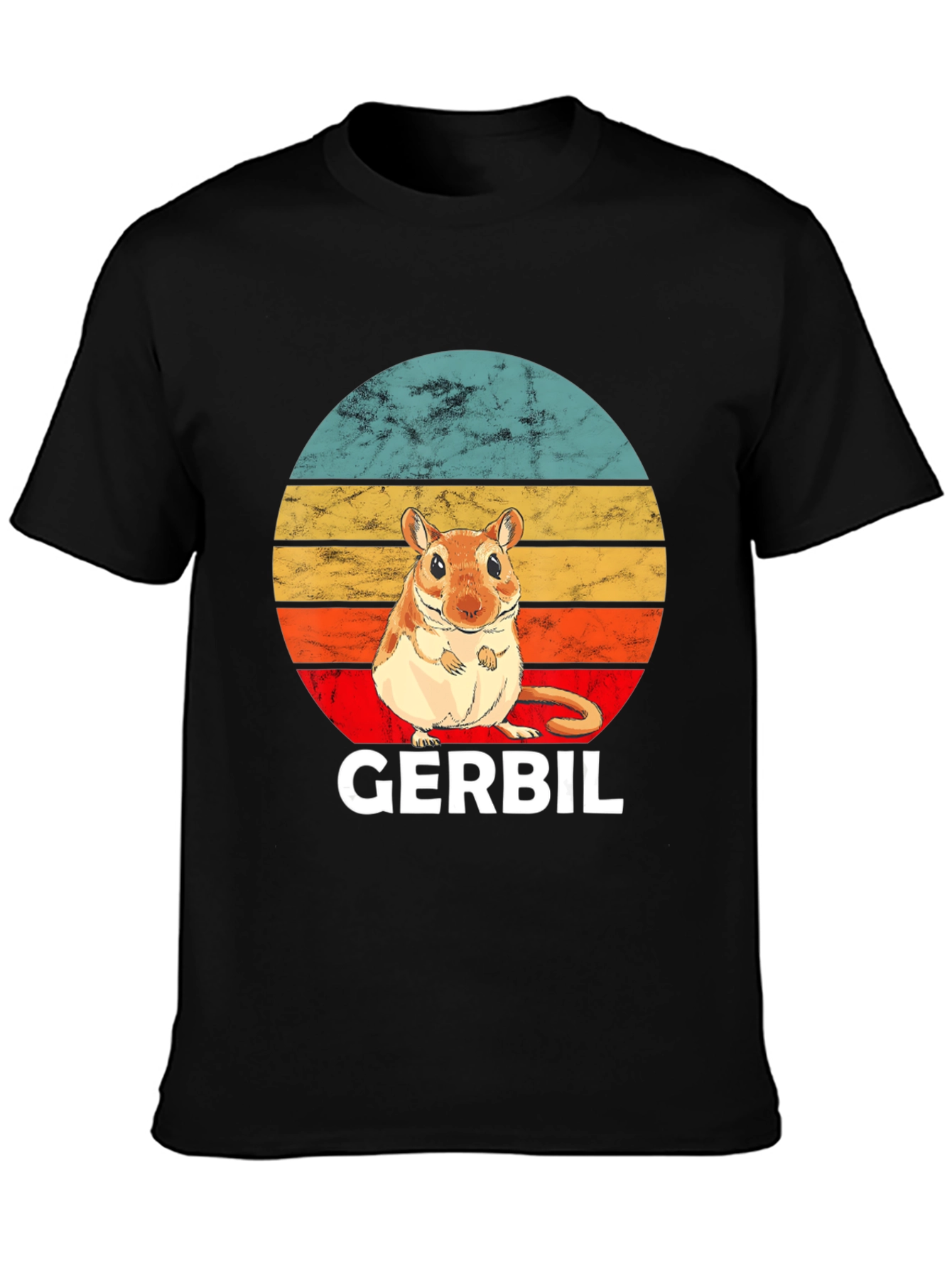 Retro Gerbil Sunset Graphic T-Shirt