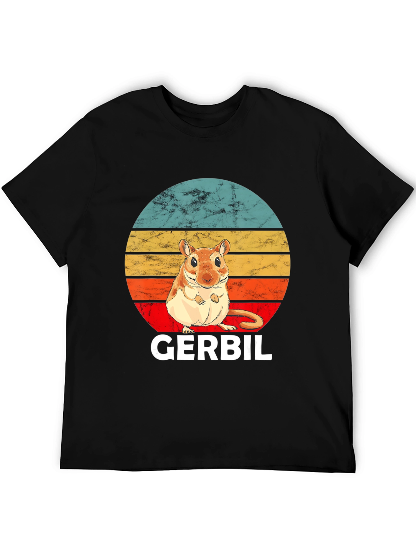 Retro Gerbil Sunset Graphic T-Shirt