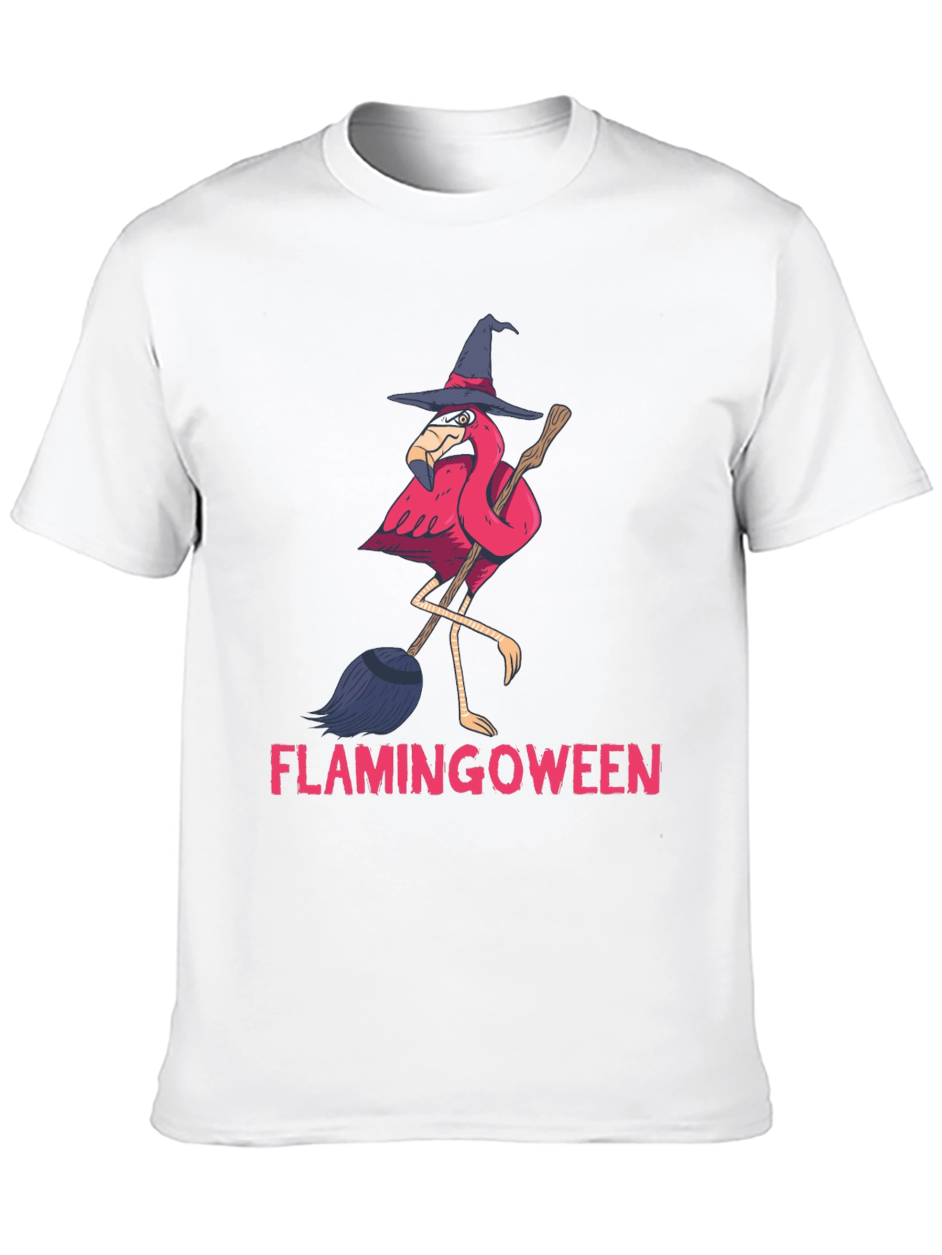 Flamingoween T-Shirt: Flamingo Witch Halloween Tee