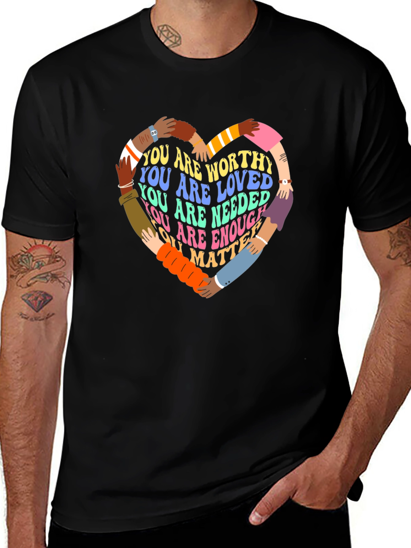 Diverse Hands Heart T-Shirt - You Matter