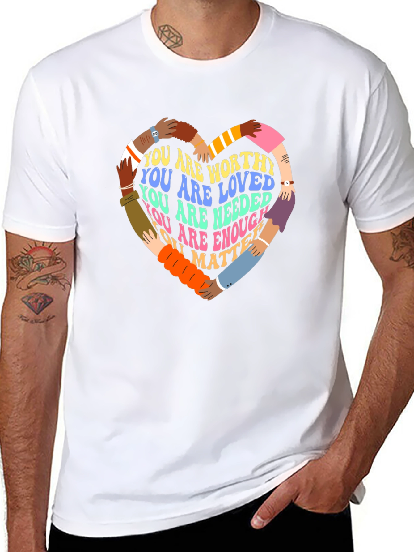 Diverse Hands Heart T-Shirt - You Matter