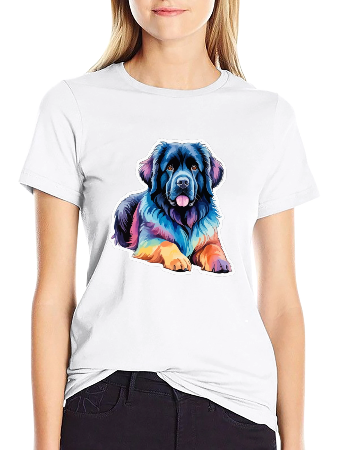 Rainbow Dog Graphic Tee - Mens Black T-Shirt