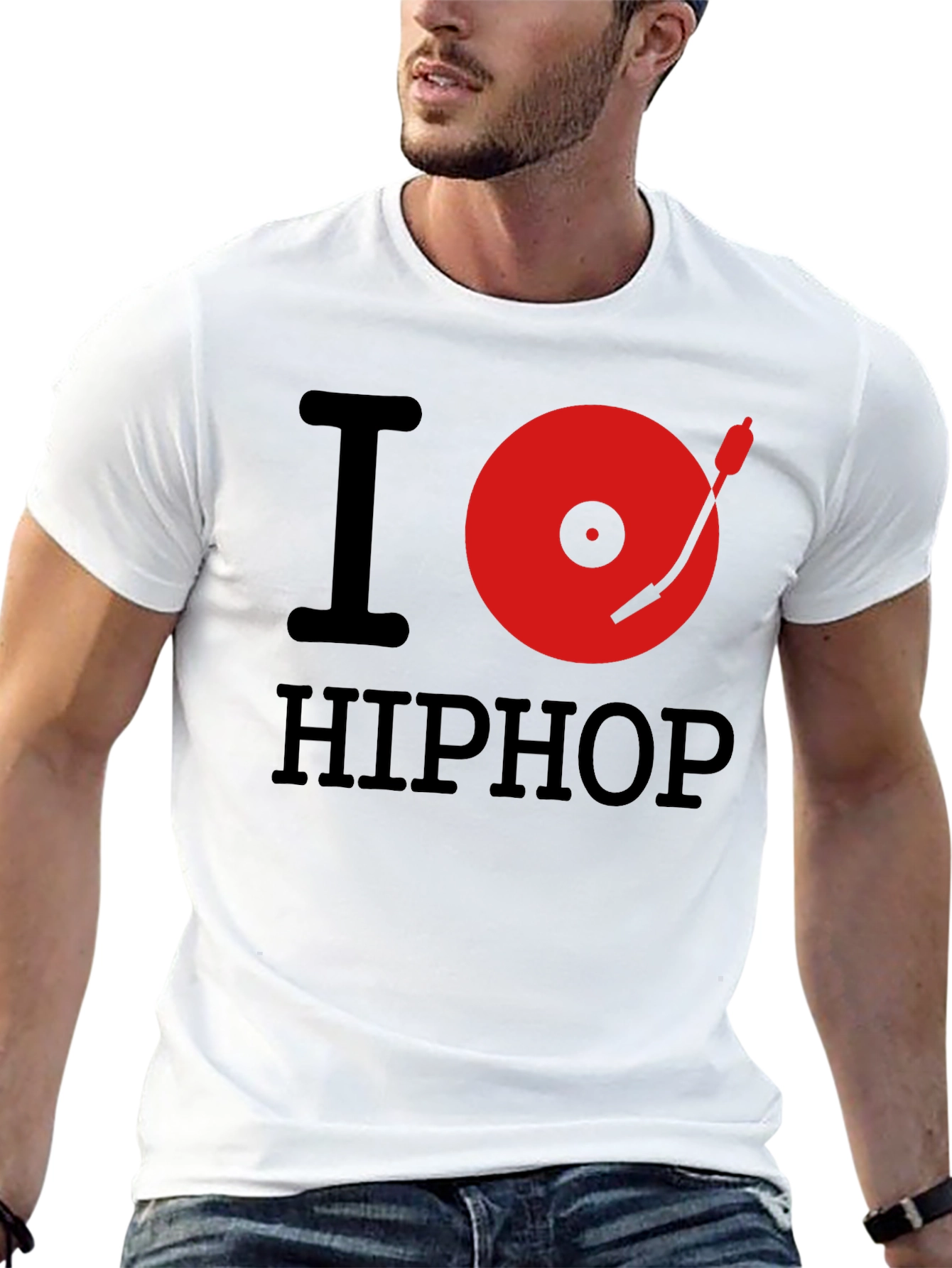 I Love Hip Hop Black Graphic T-Shirt