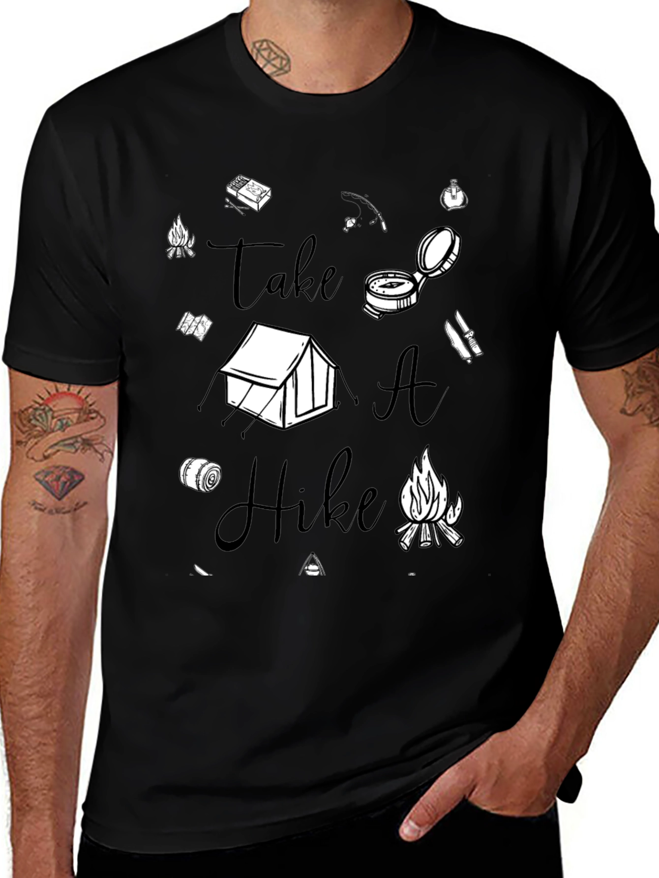 Take A Hike Graphic T-Shirt - Black