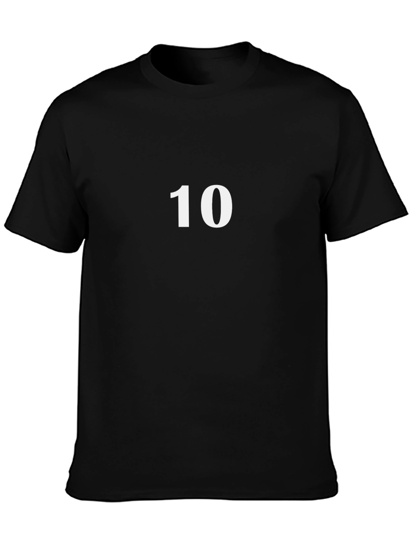 Black T-Shirt with White 10 Graphic