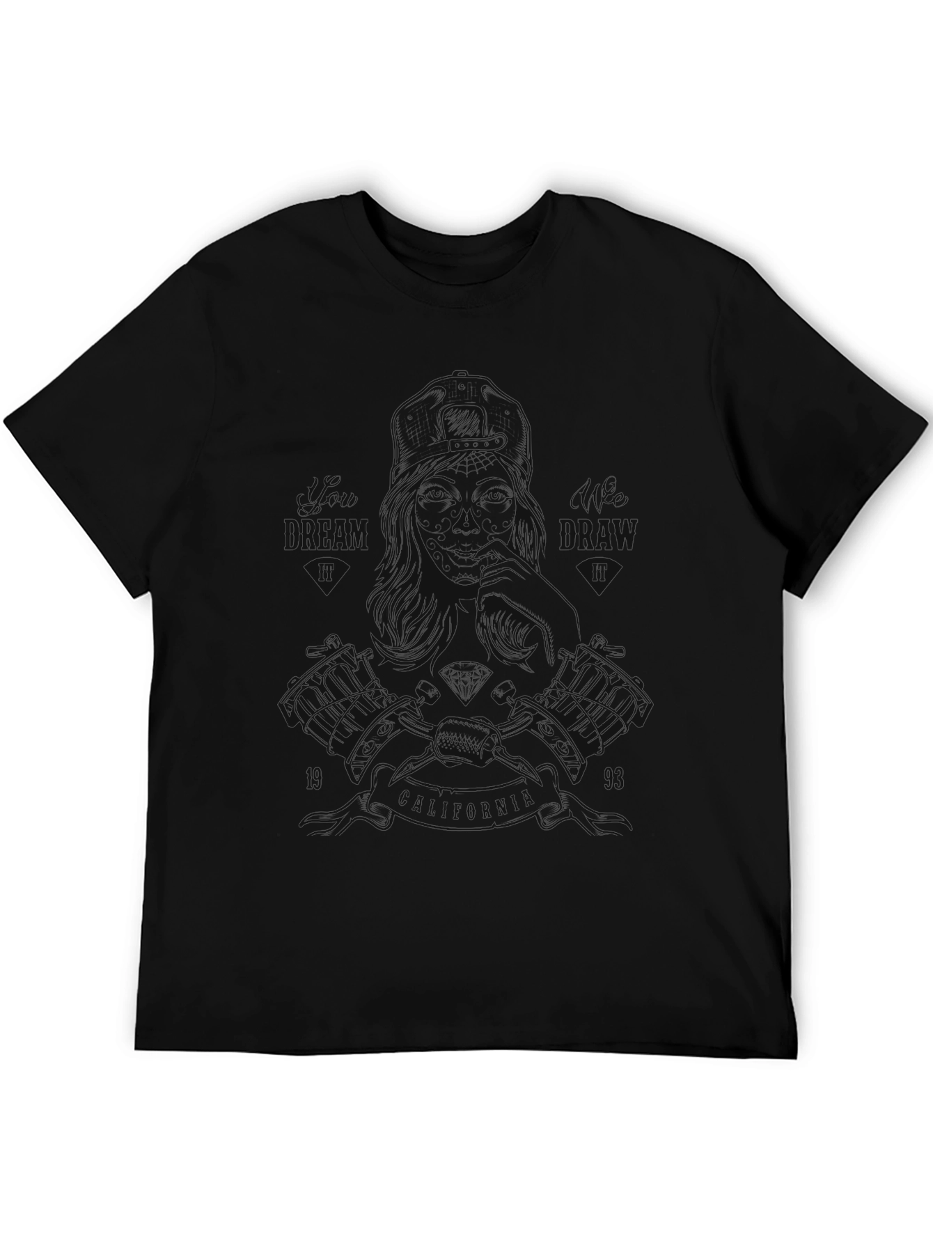 Black Graphic Print Crew Neck T-Shirt