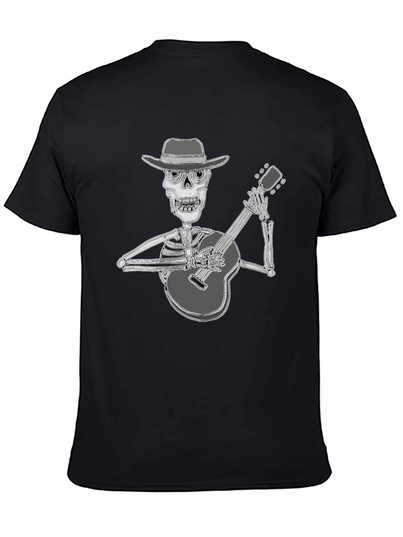 Skeleton Guitarist T-Shirt - Black Graphic Tee