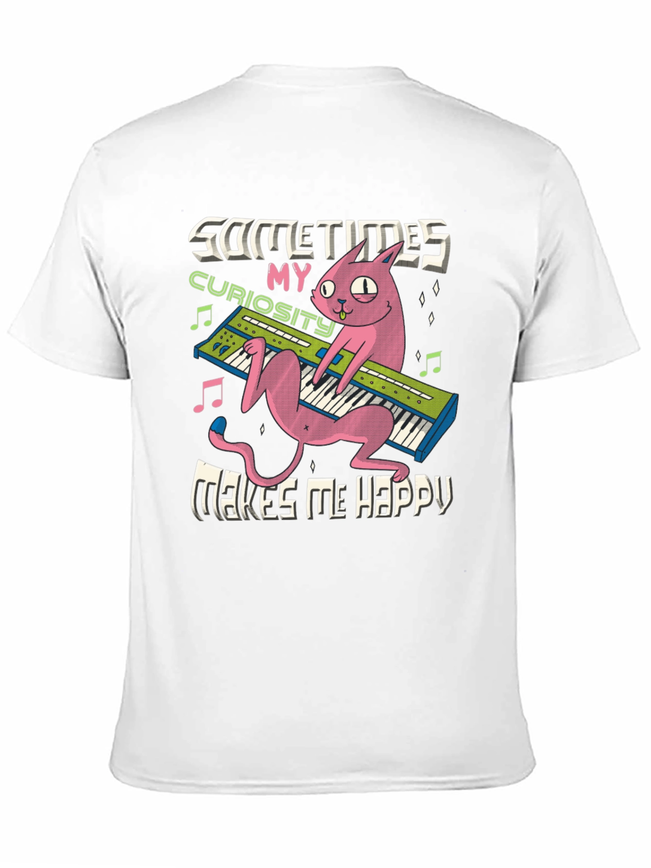 Curious Cat Keyboard T-Shirt