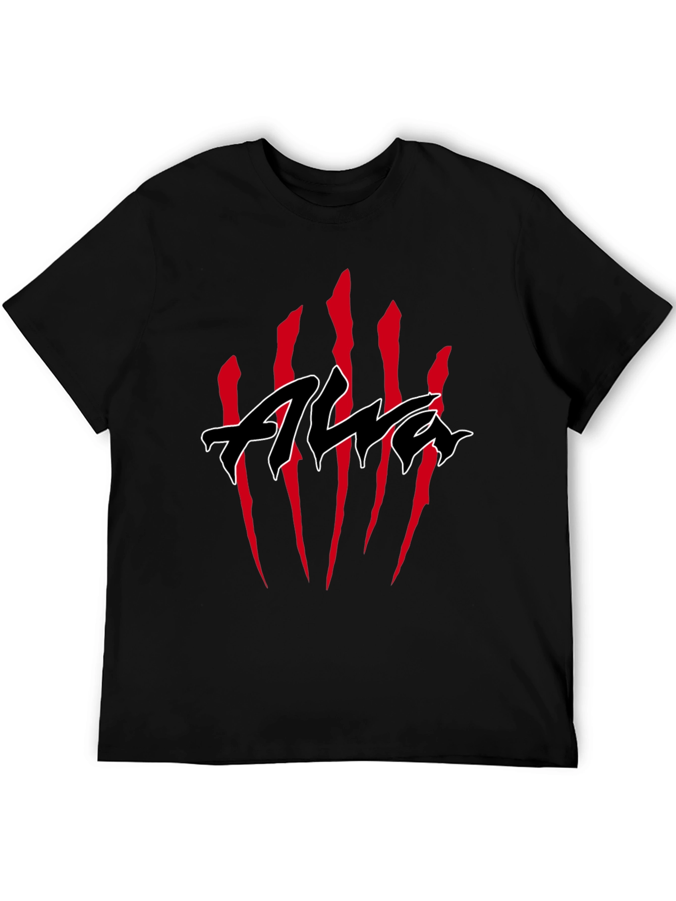 Black T-Shirt with Claw Marks & Edgy Logo