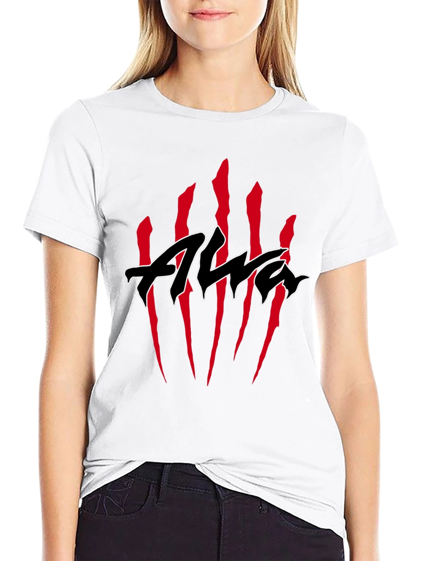 Black T-Shirt with Claw Marks & Edgy Logo