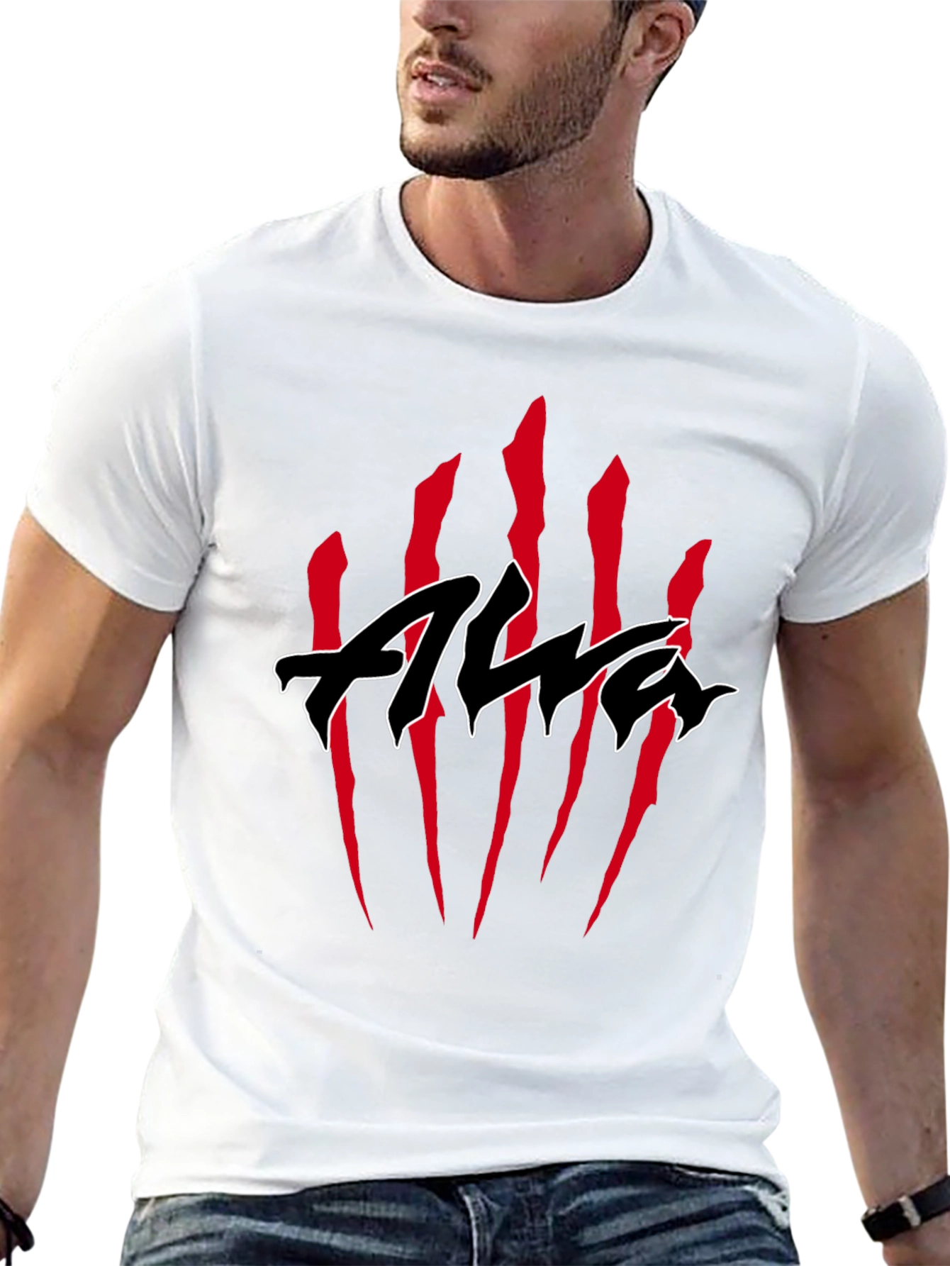 Black T-Shirt with Claw Marks & Edgy Logo