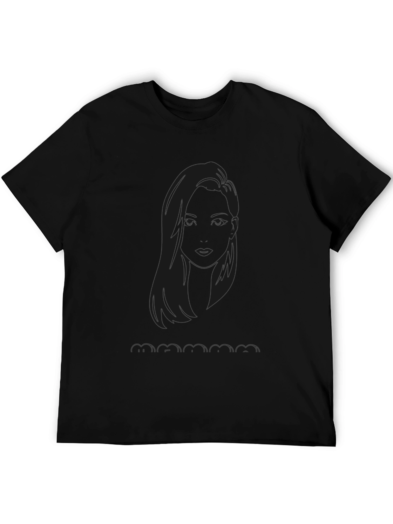 Black Graphic Tee - Mamma Mia Silhouette Design