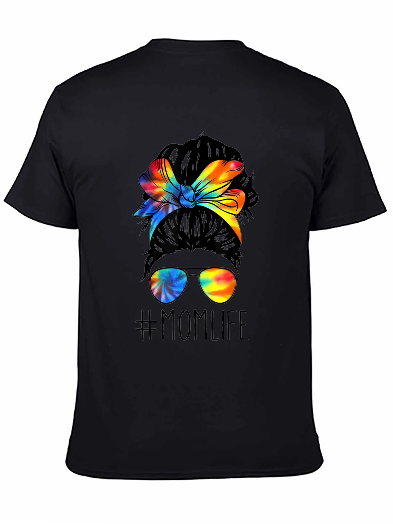 Mom Life Tie Dye Messy Bun Graphic Tee