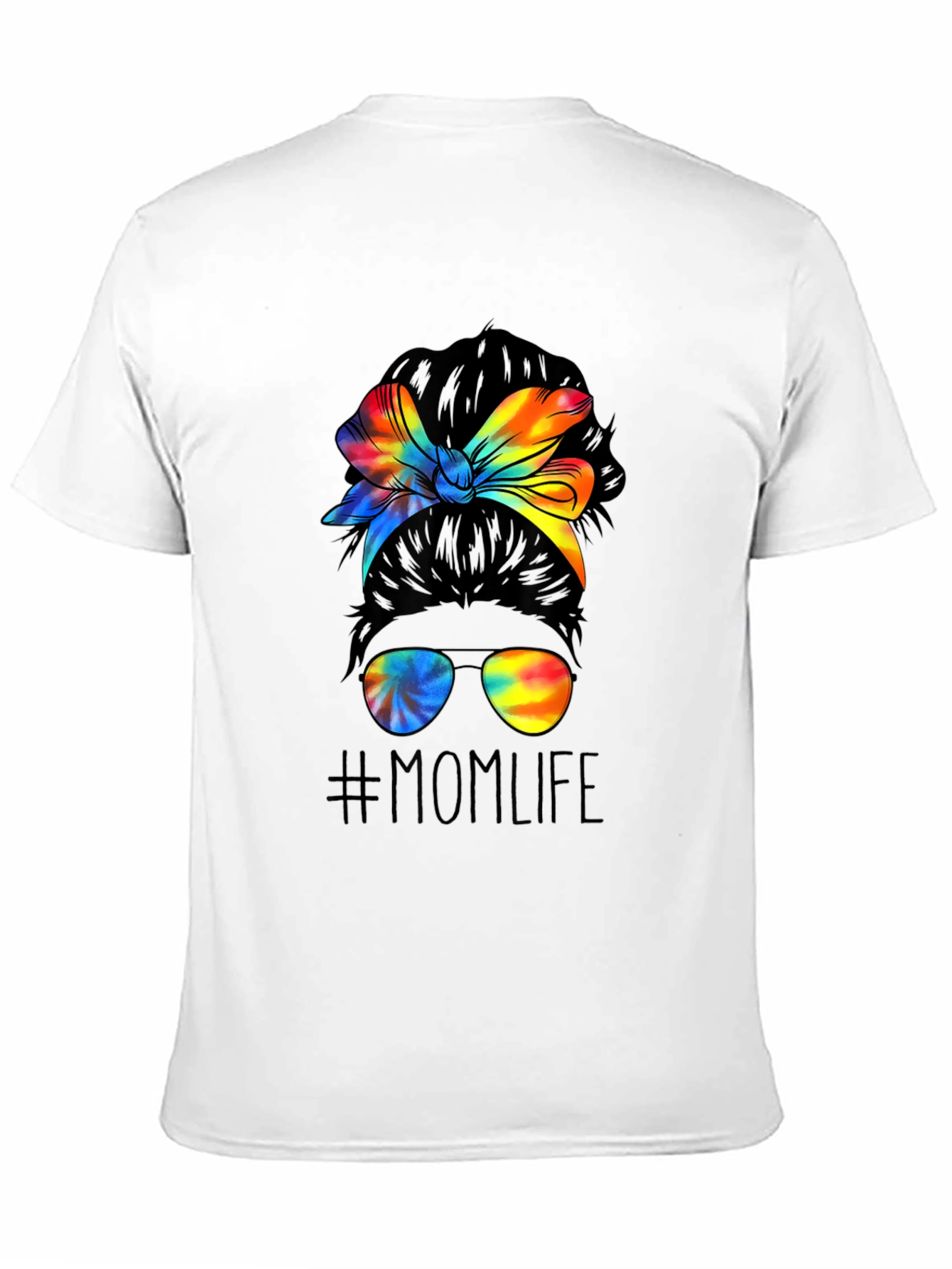 Mom Life Tie Dye Messy Bun Graphic Tee