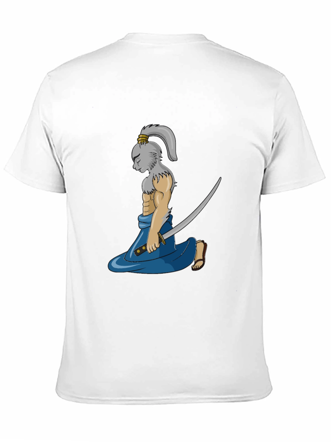 Samurai Rabbit Graphic Tee - Black Cotton Blend