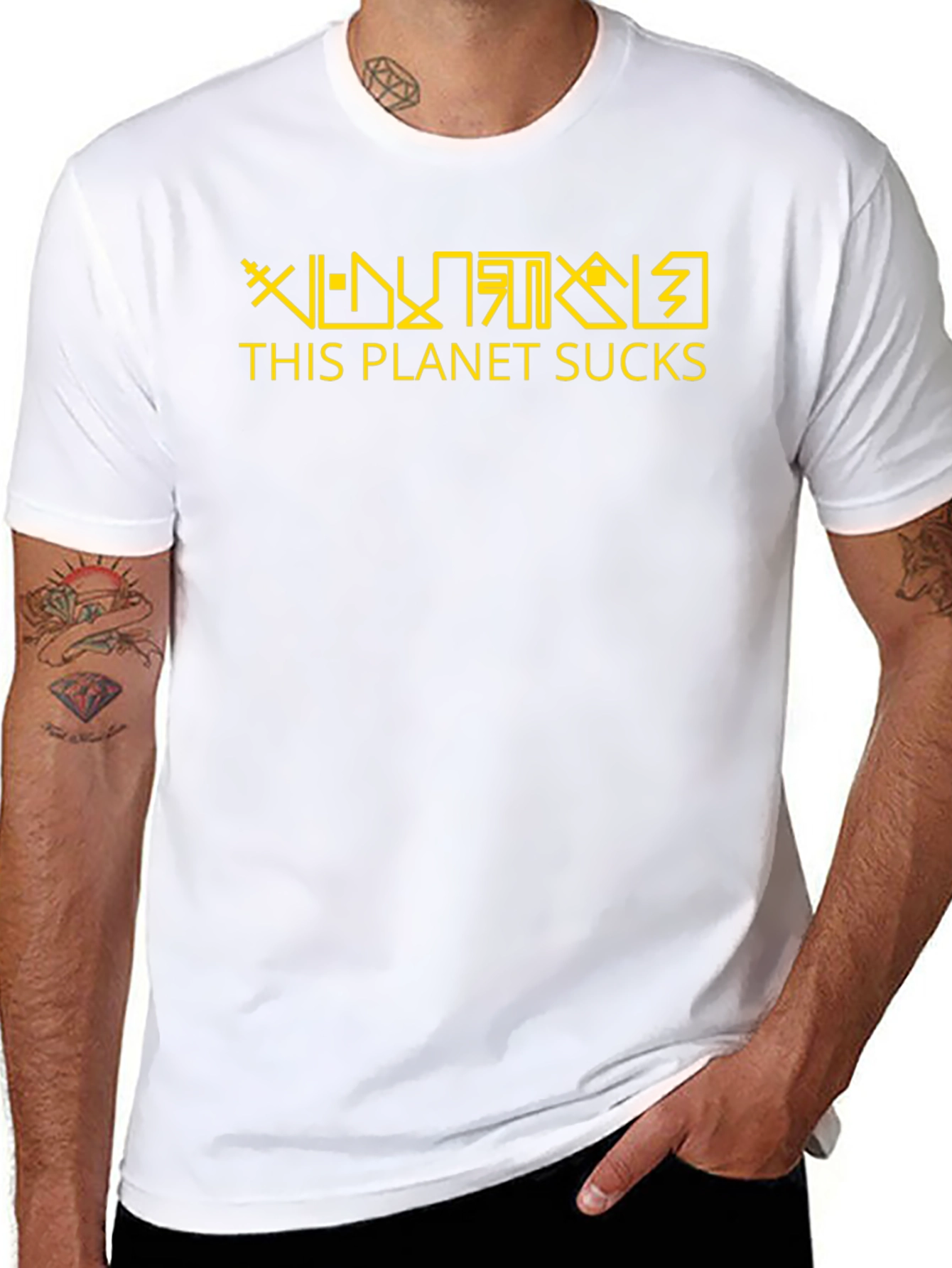 This Planet Sucks Graphic T-Shirt - Black
