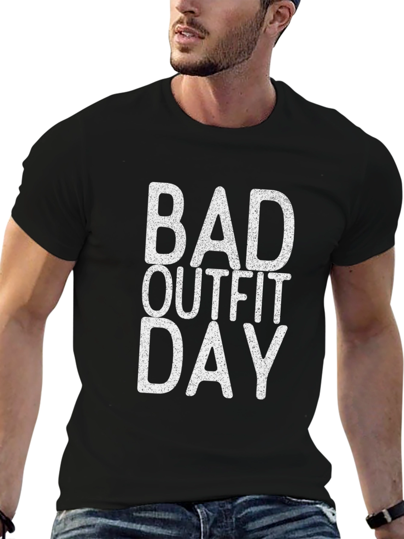 Bad Outfit Day Black Graphic T-Shirt