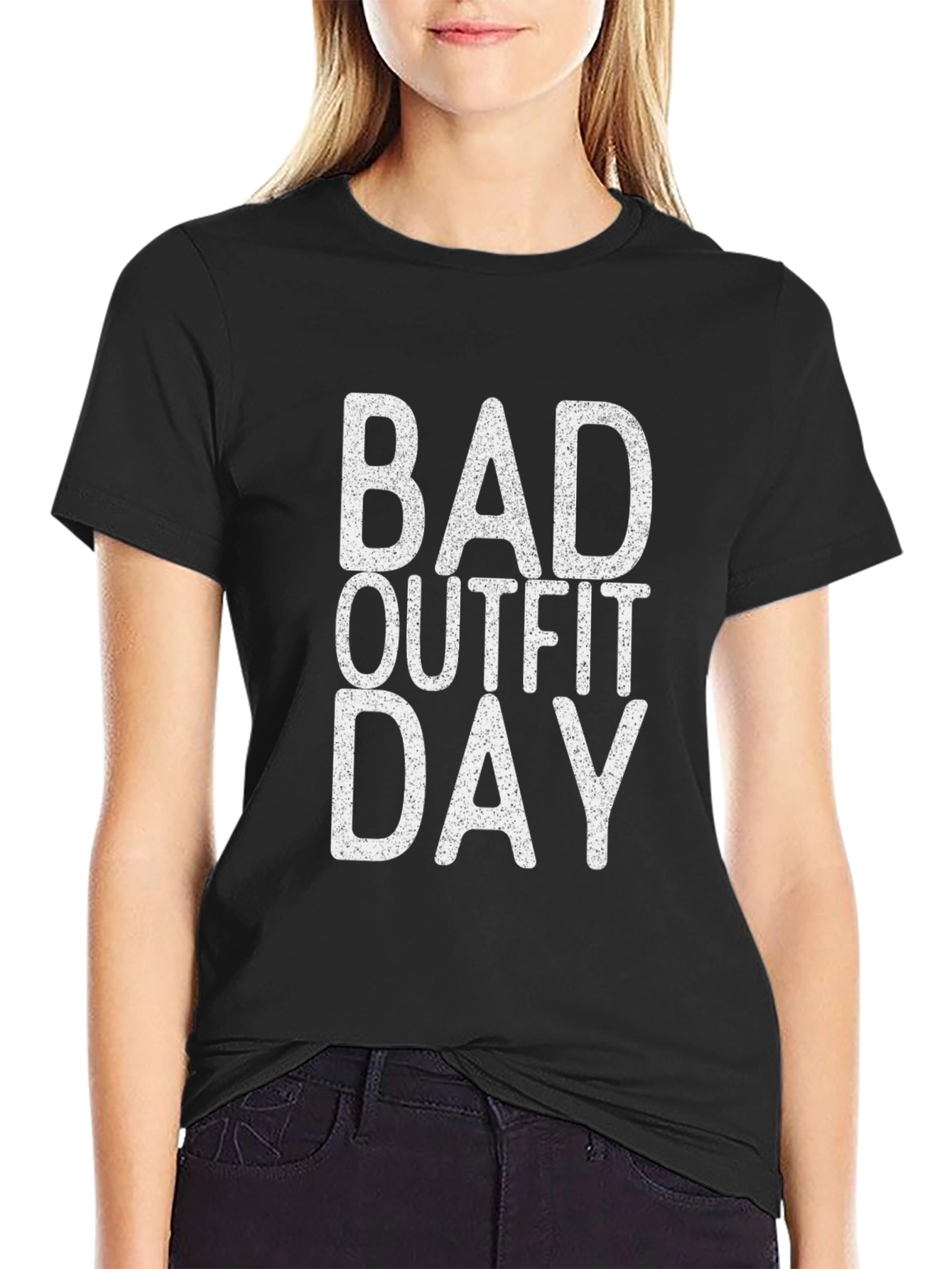 Bad Outfit Day Black Graphic T-Shirt
