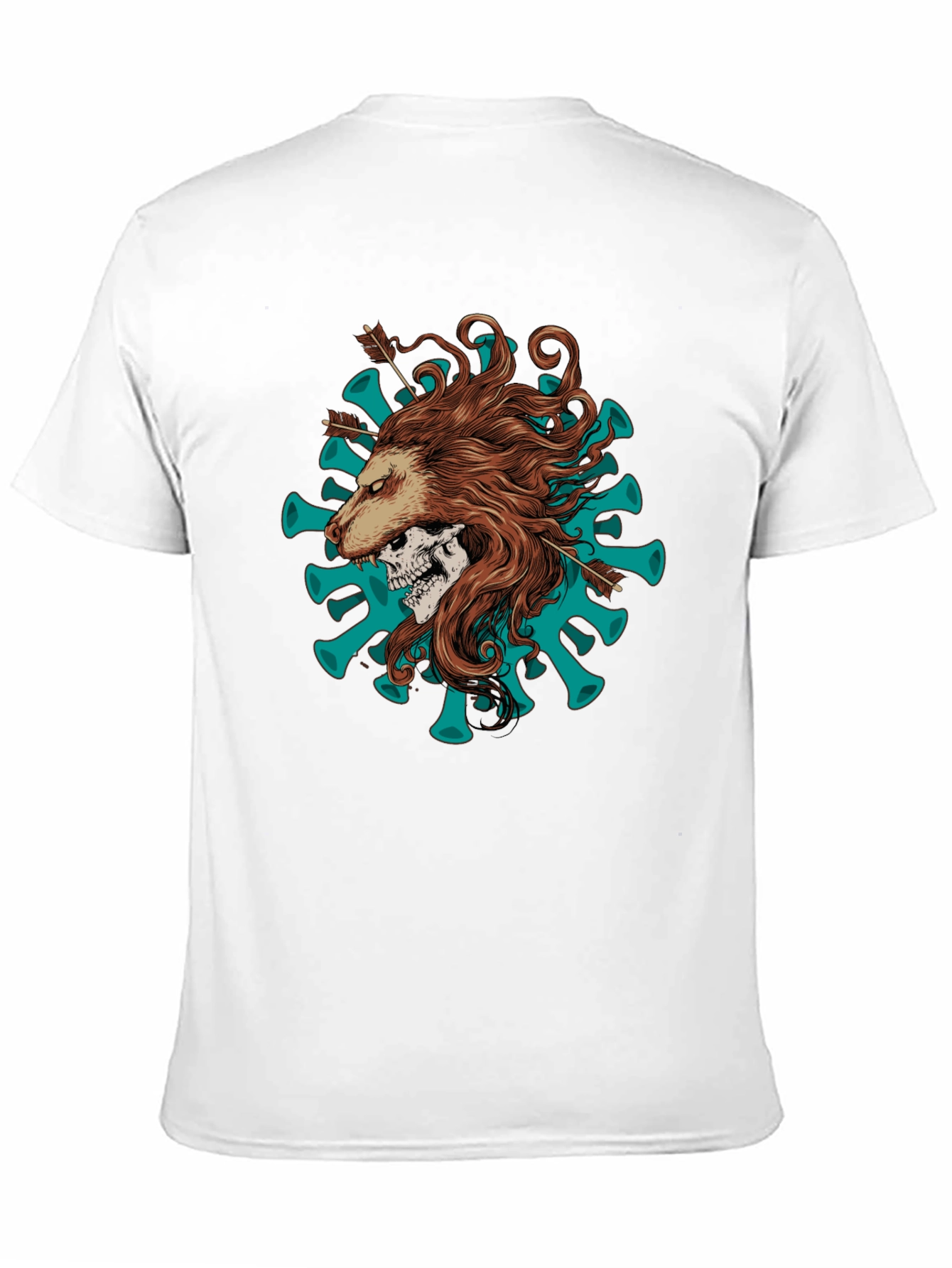 Lion Skull Arrow Black T-Shirt
