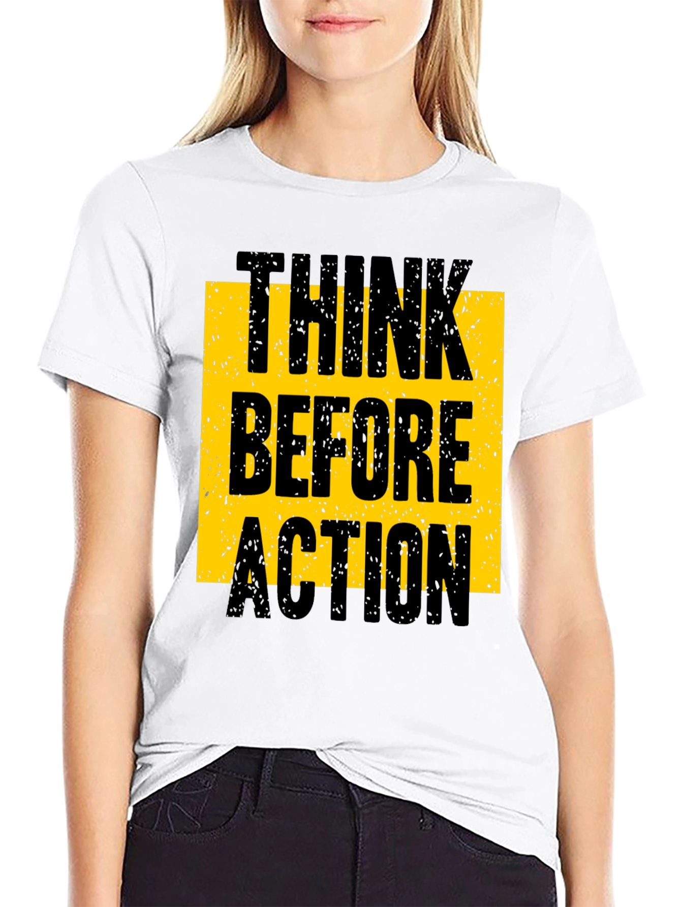 Think Before Action Graphic Tee - Black