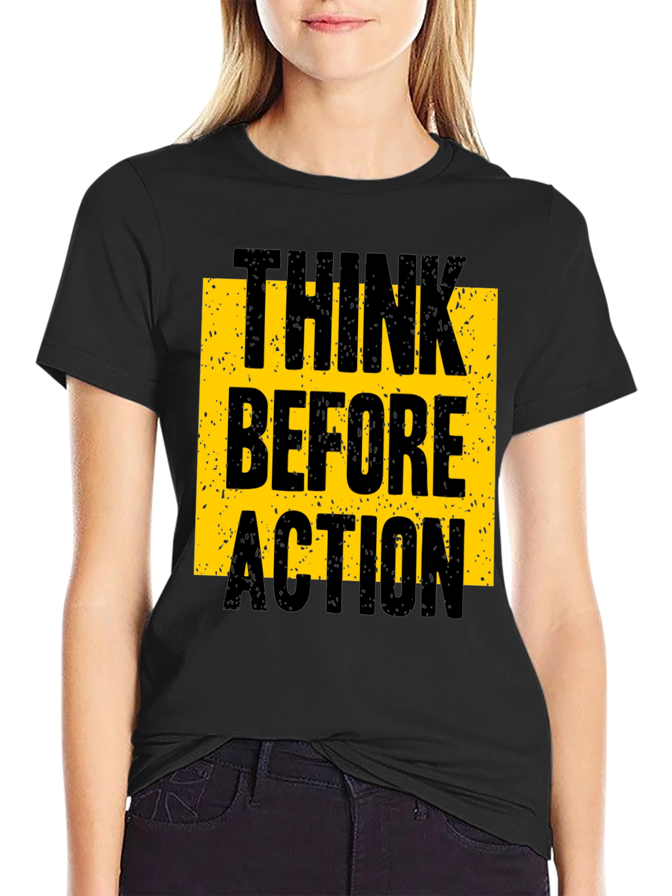 Think Before Action Graphic Tee - Black