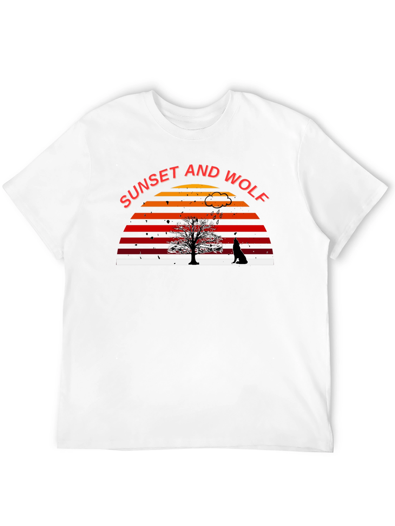 Sunset and Wolf Graphic Tee - Nature Inspired Design