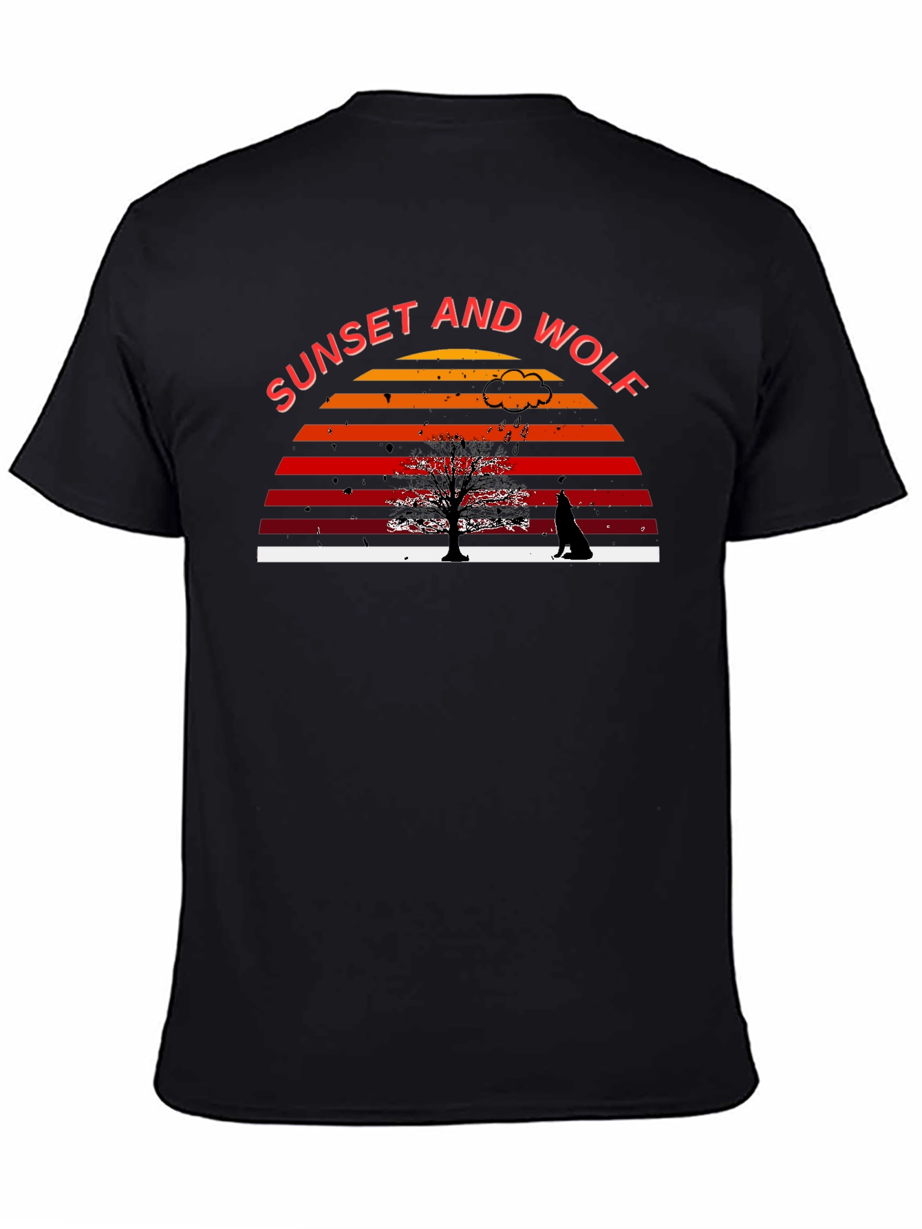 Sunset and Wolf Graphic Tee - Nature Inspired Design