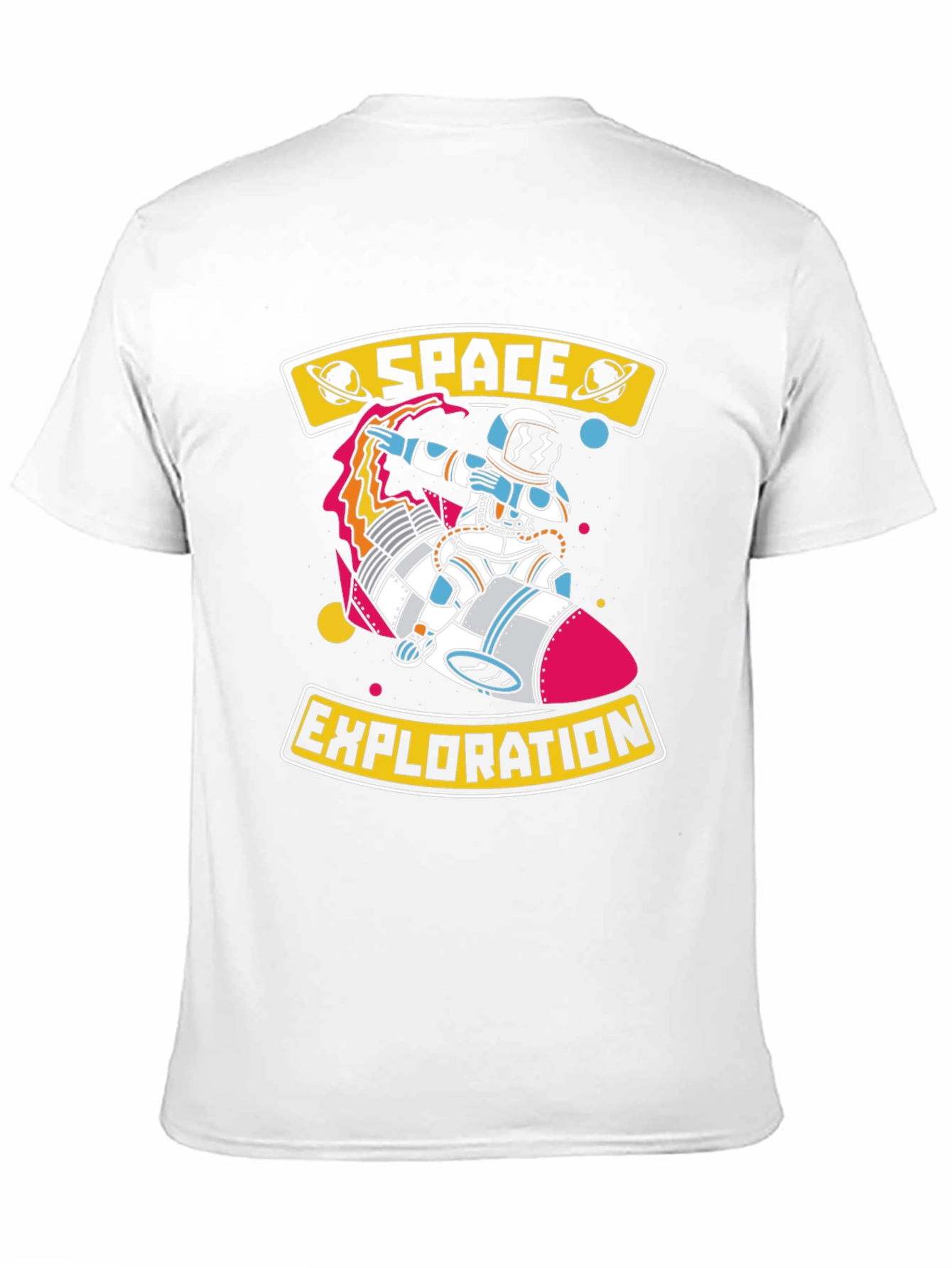 Space Exploration Graphic T-Shirt - Astronaut on Rocket