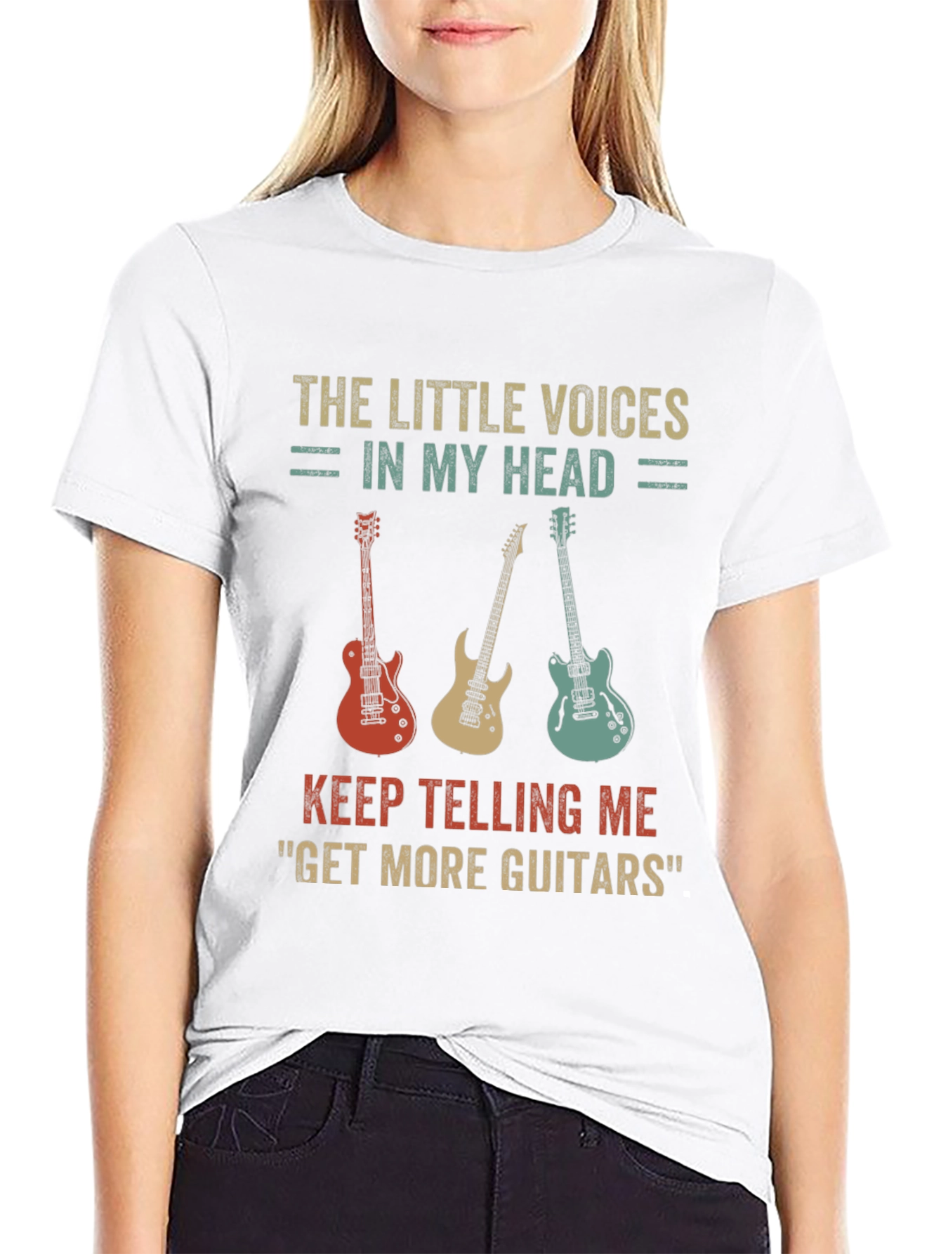 Funny Guitar T-Shirt - Little Voices More Guitars!