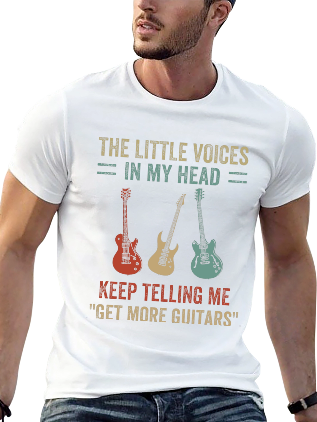 Funny Guitar T-Shirt - Little Voices More Guitars!
