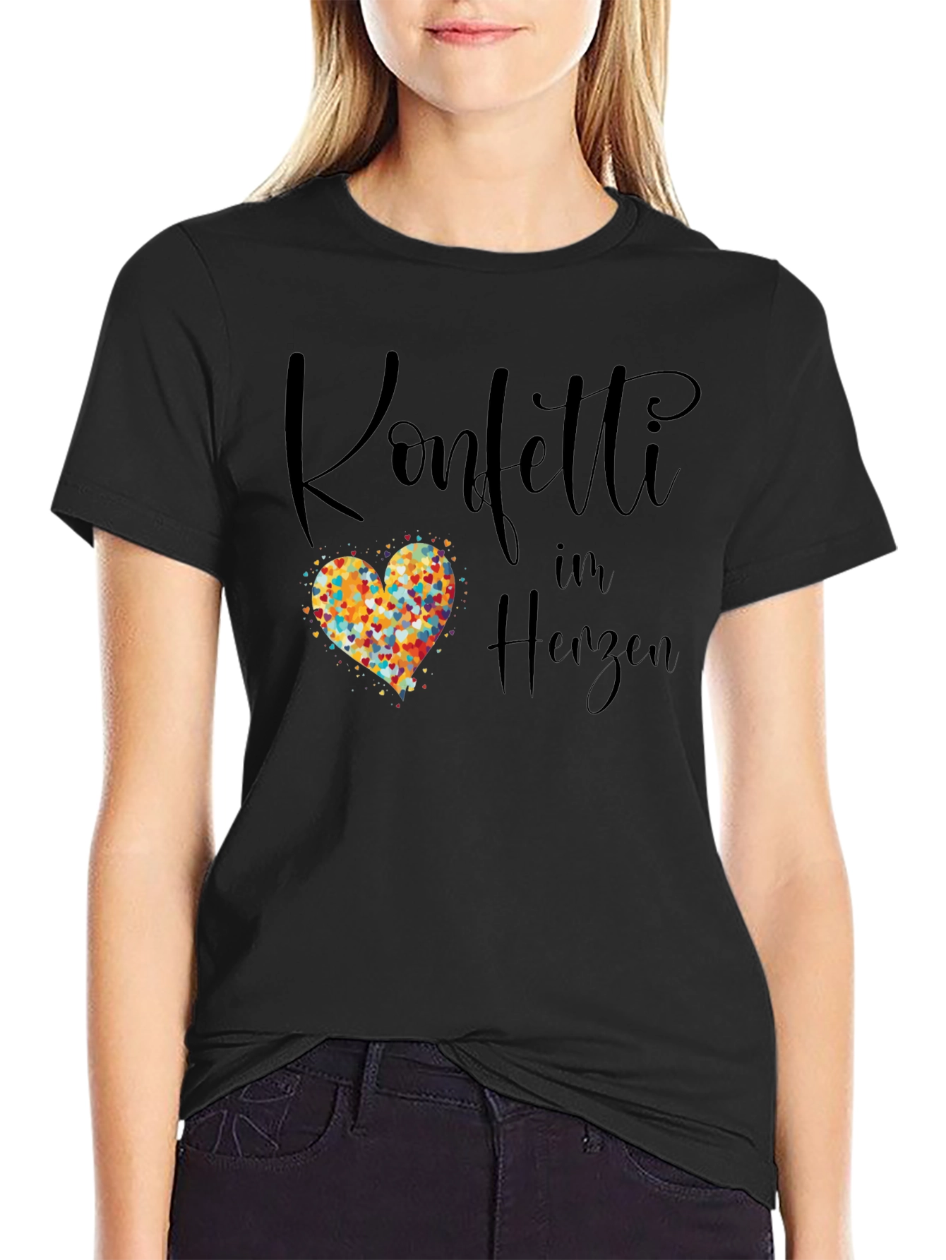 Konfetti im Herzen Graphic Tee - Black T-Shirt