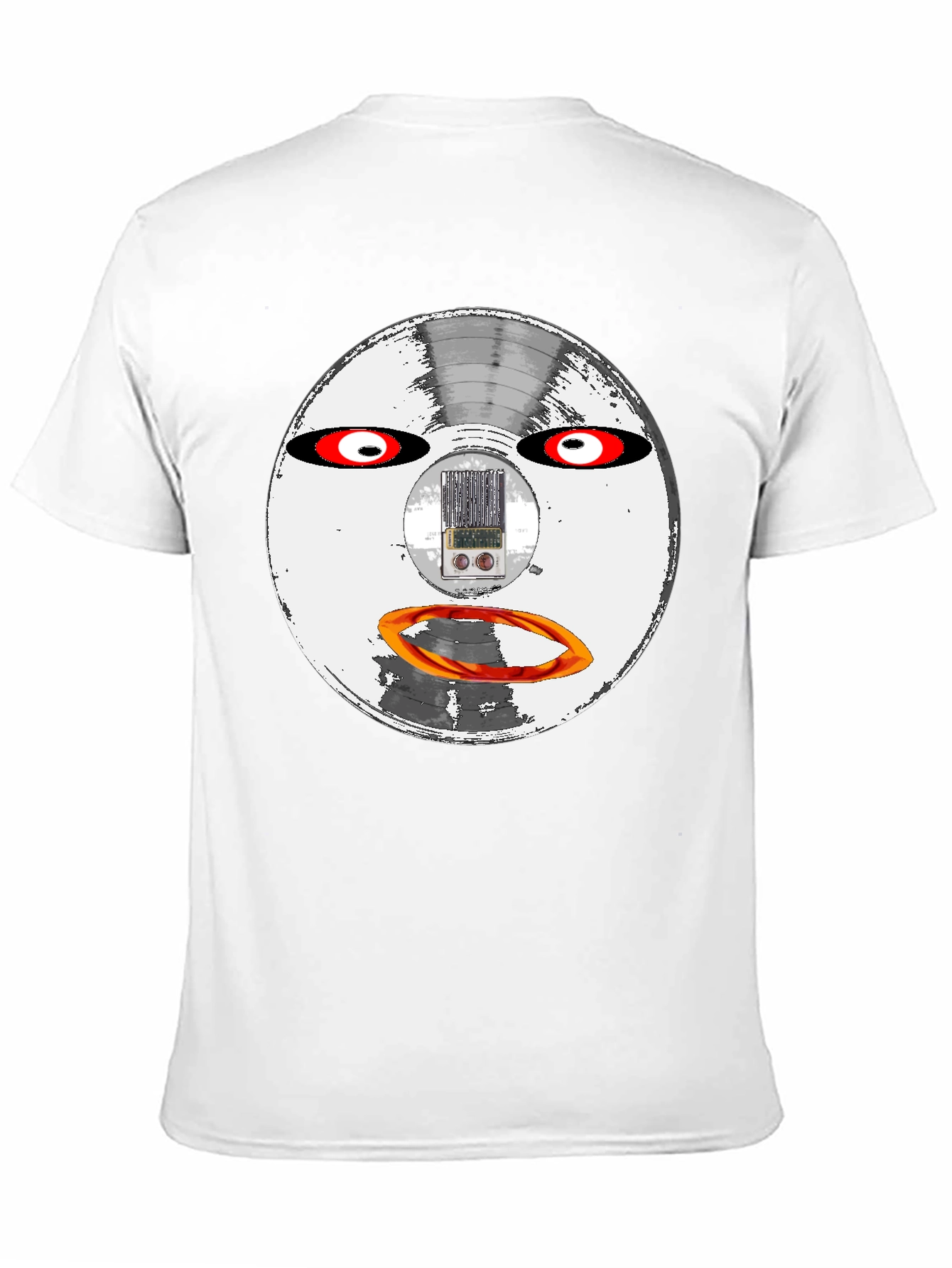 Retro Robot Face Black T-Shirt