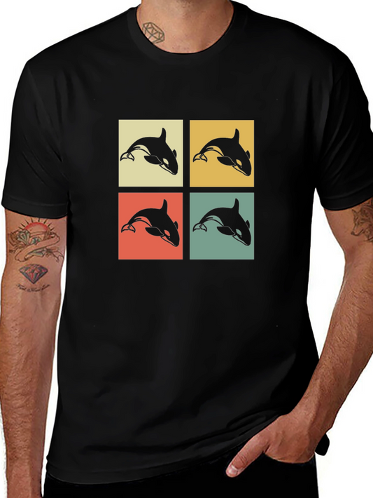 Retro Orca Pop Art Graphic T-Shirt