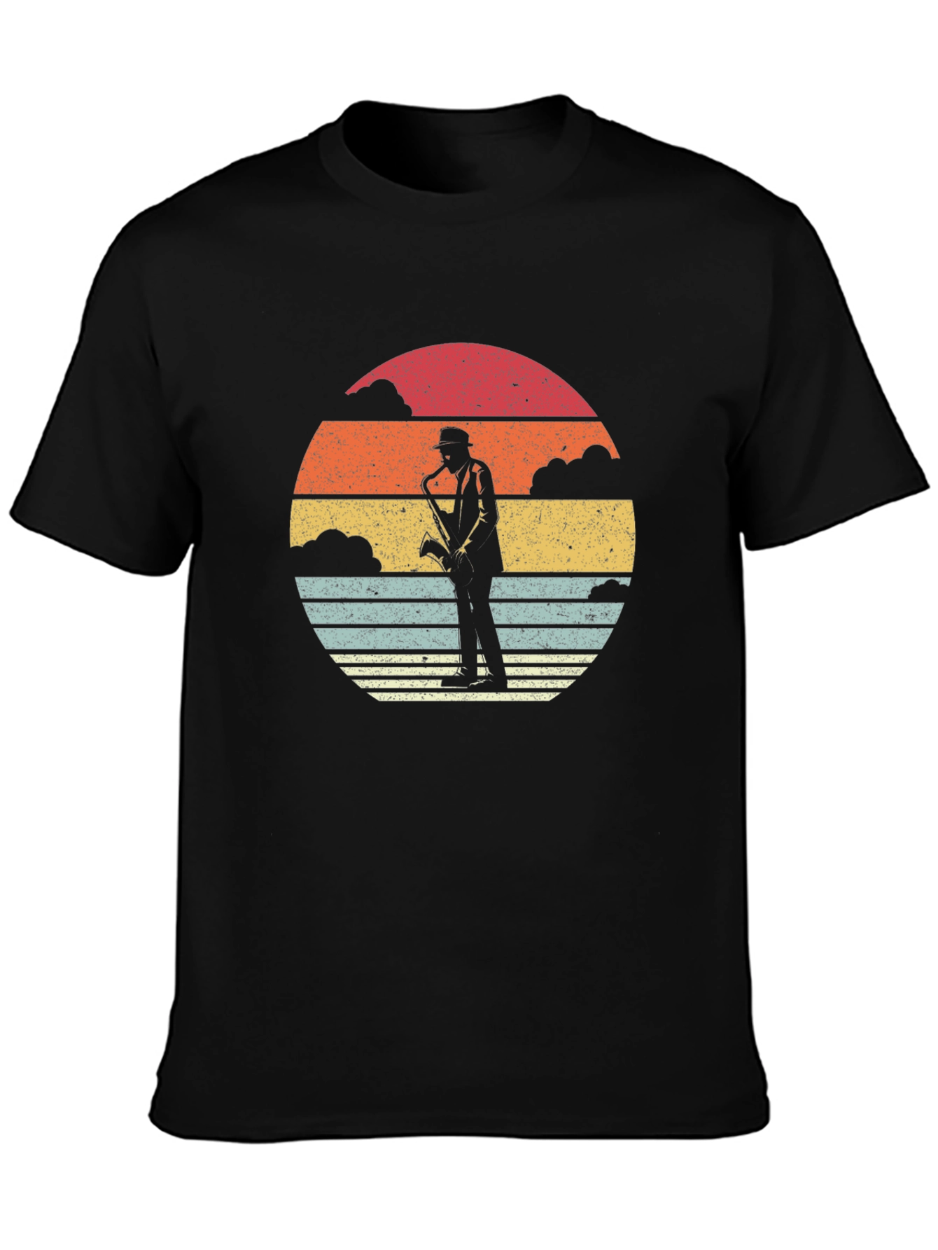 Retro Saxophone Sunset Graphic T-Shirt