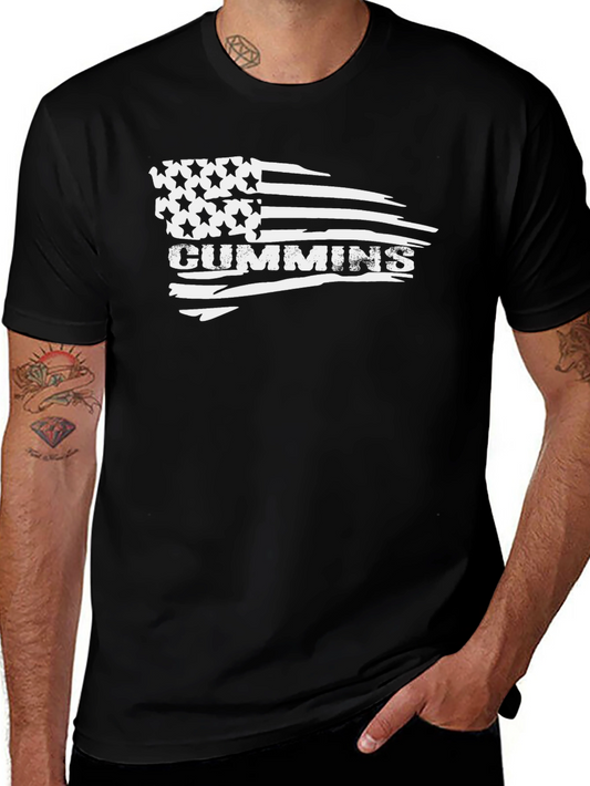 Cummins American Flag Graphic Tee - Black Cotton