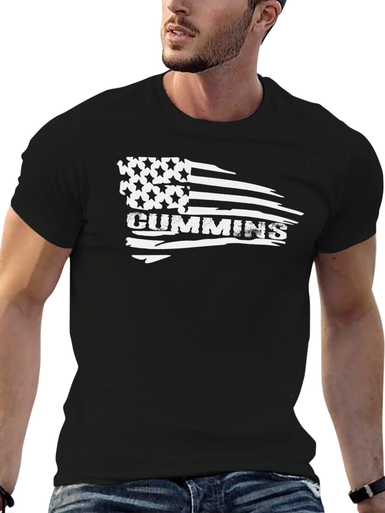 Cummins American Flag Graphic Tee - Black Cotton