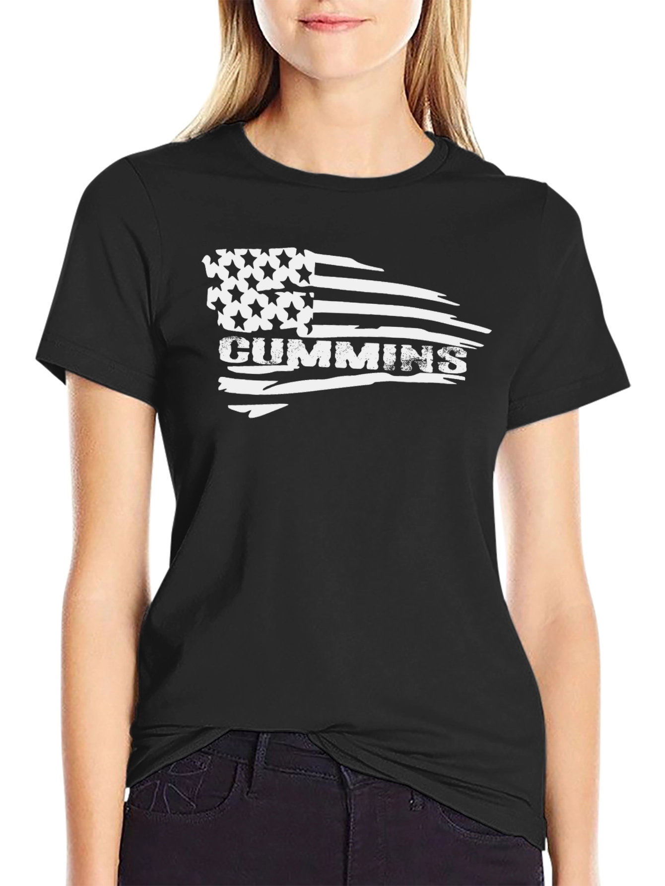 Cummins American Flag Graphic Tee - Black Cotton