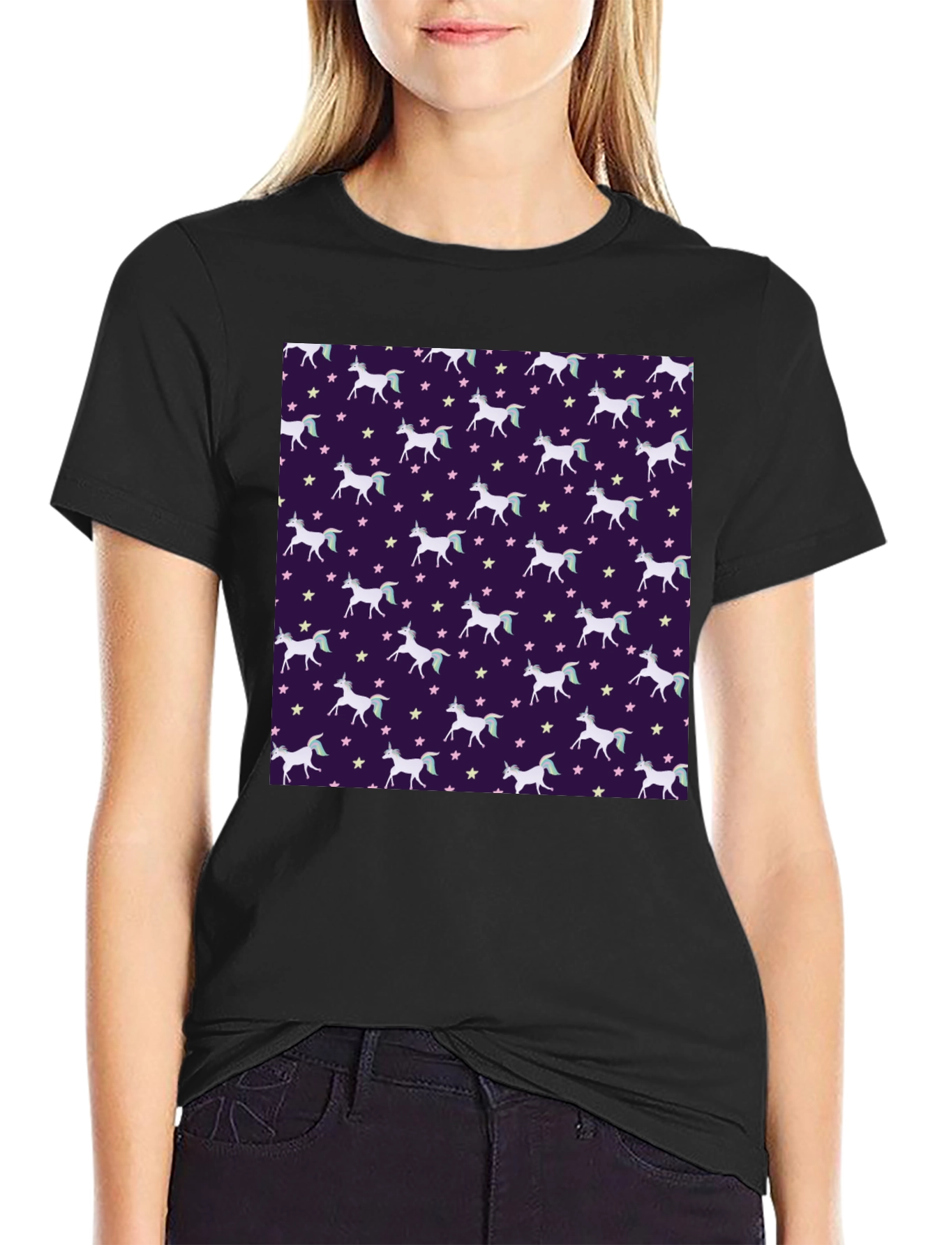 Unicorn Star Pattern T-Shirt