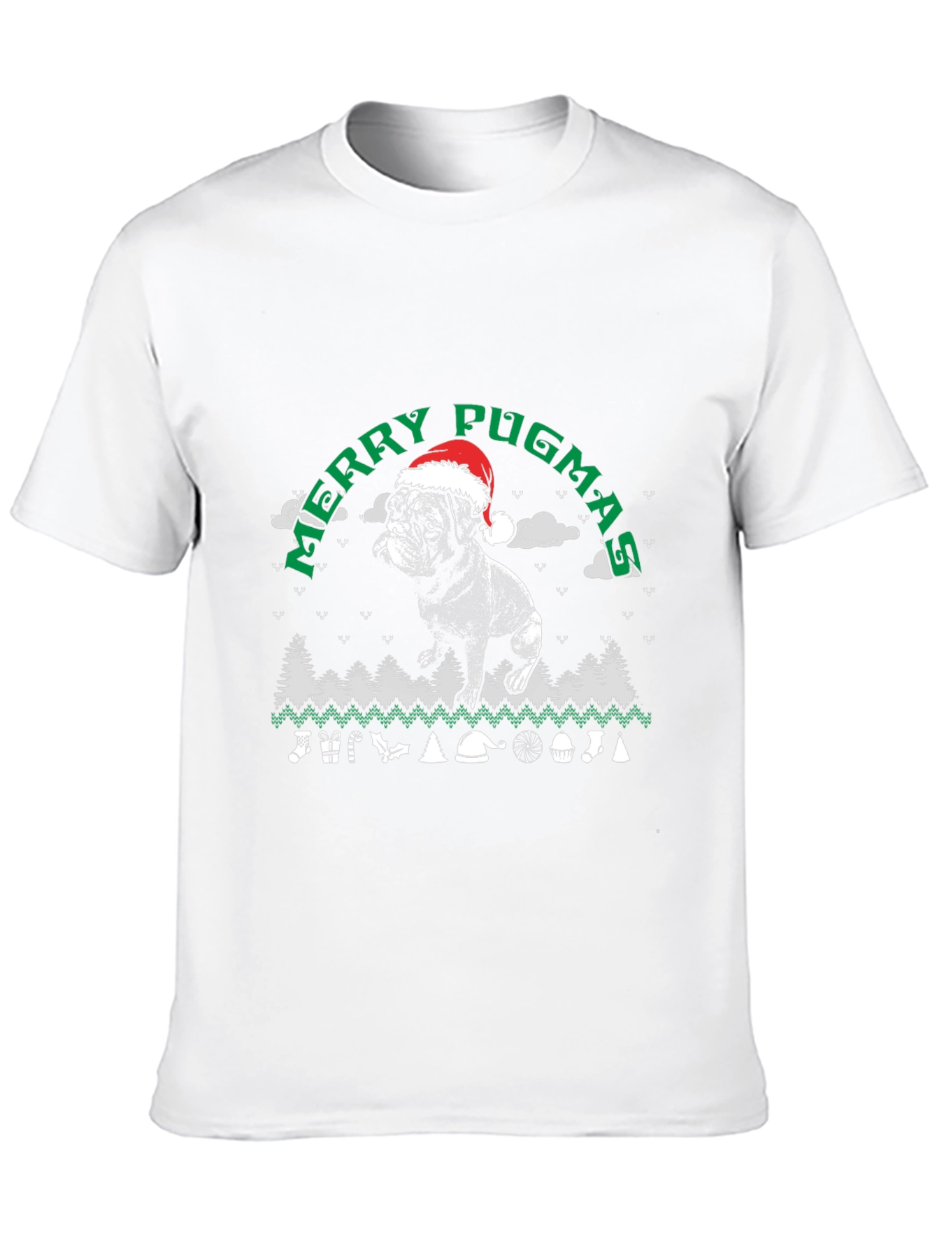 Merry Pugmas T-Shirt: Ugly Christmas Sweater Dog Lover Tee