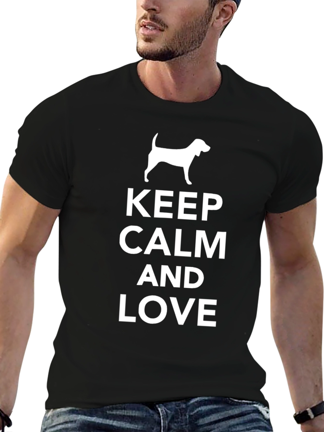 Keep Calm and Love Dog T-Shirt - Black