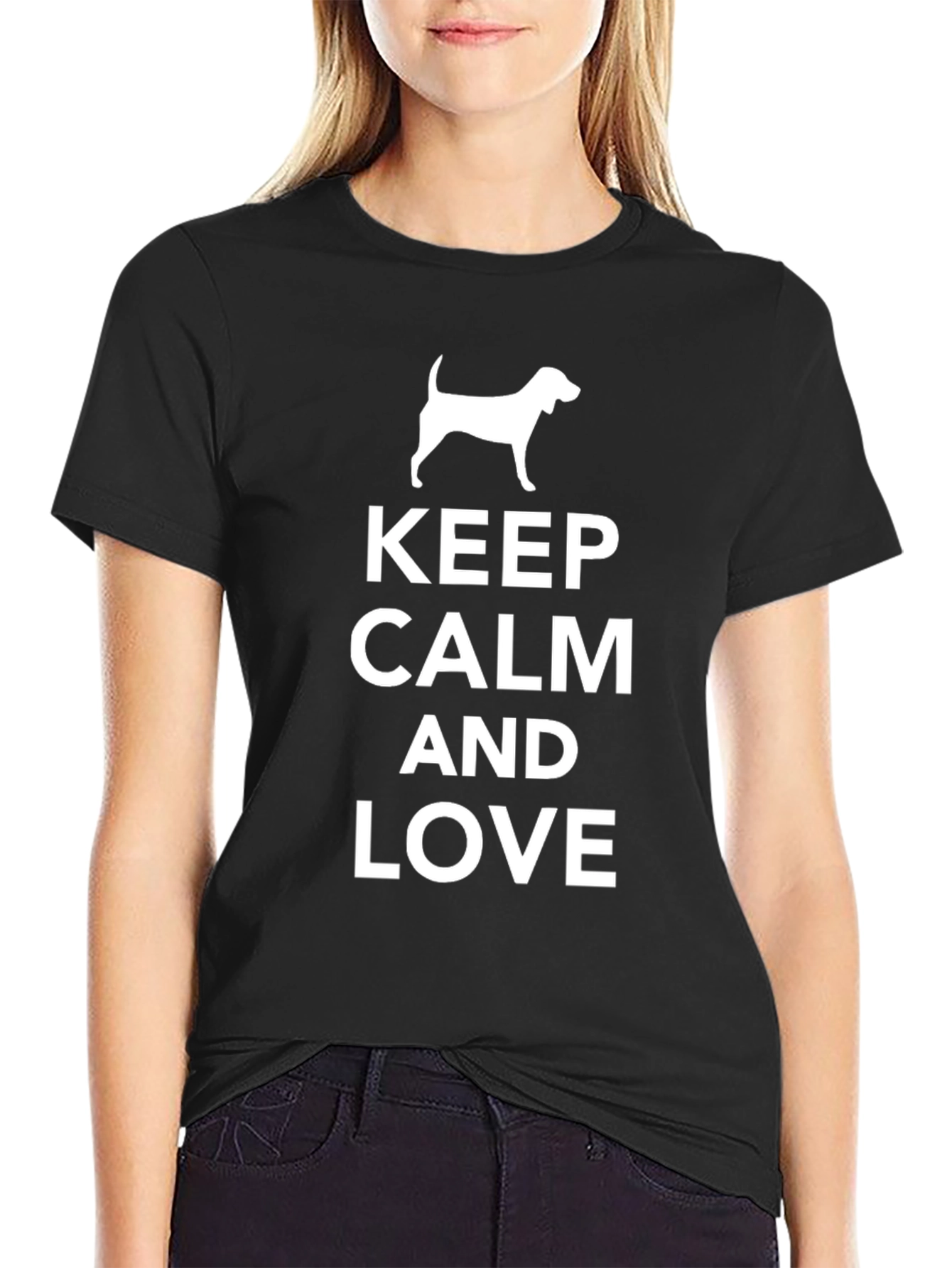 Keep Calm and Love Dog T-Shirt - Black