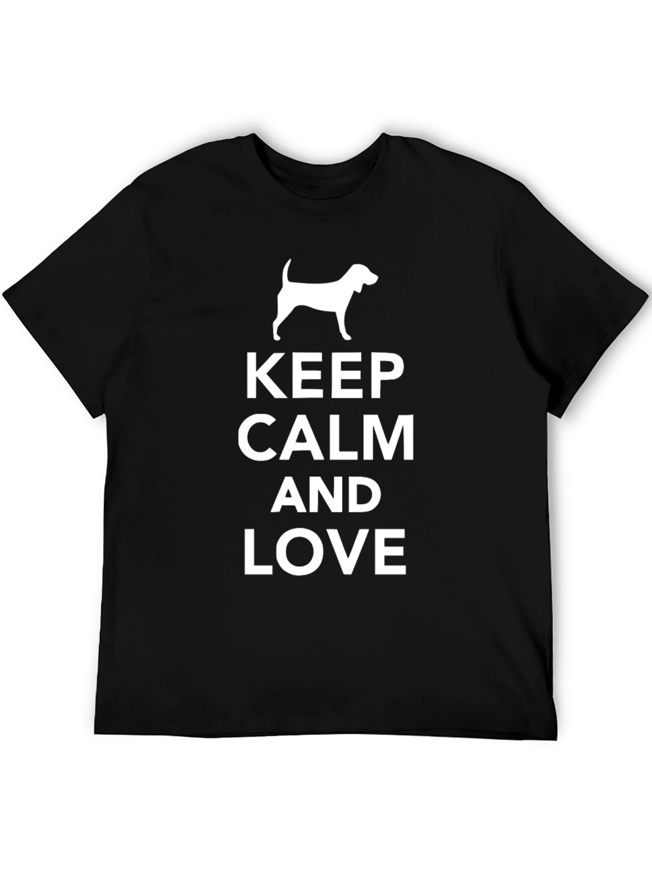 Keep Calm and Love Dog T-Shirt - Black