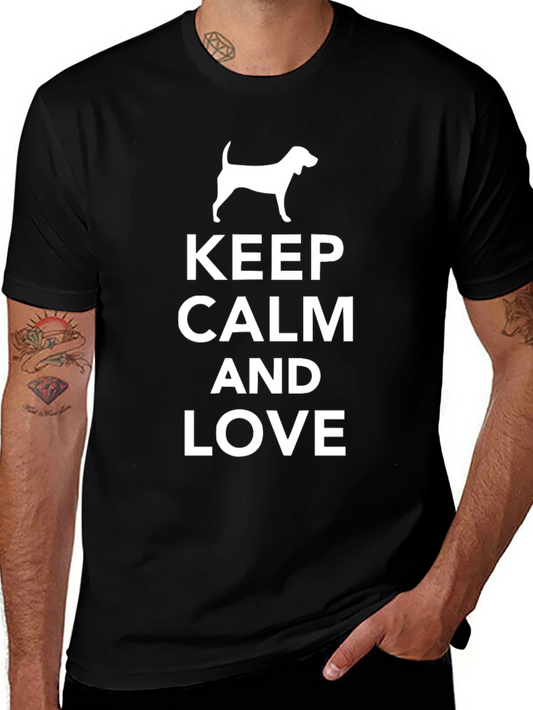 Keep Calm and Love Dog T-Shirt - Black