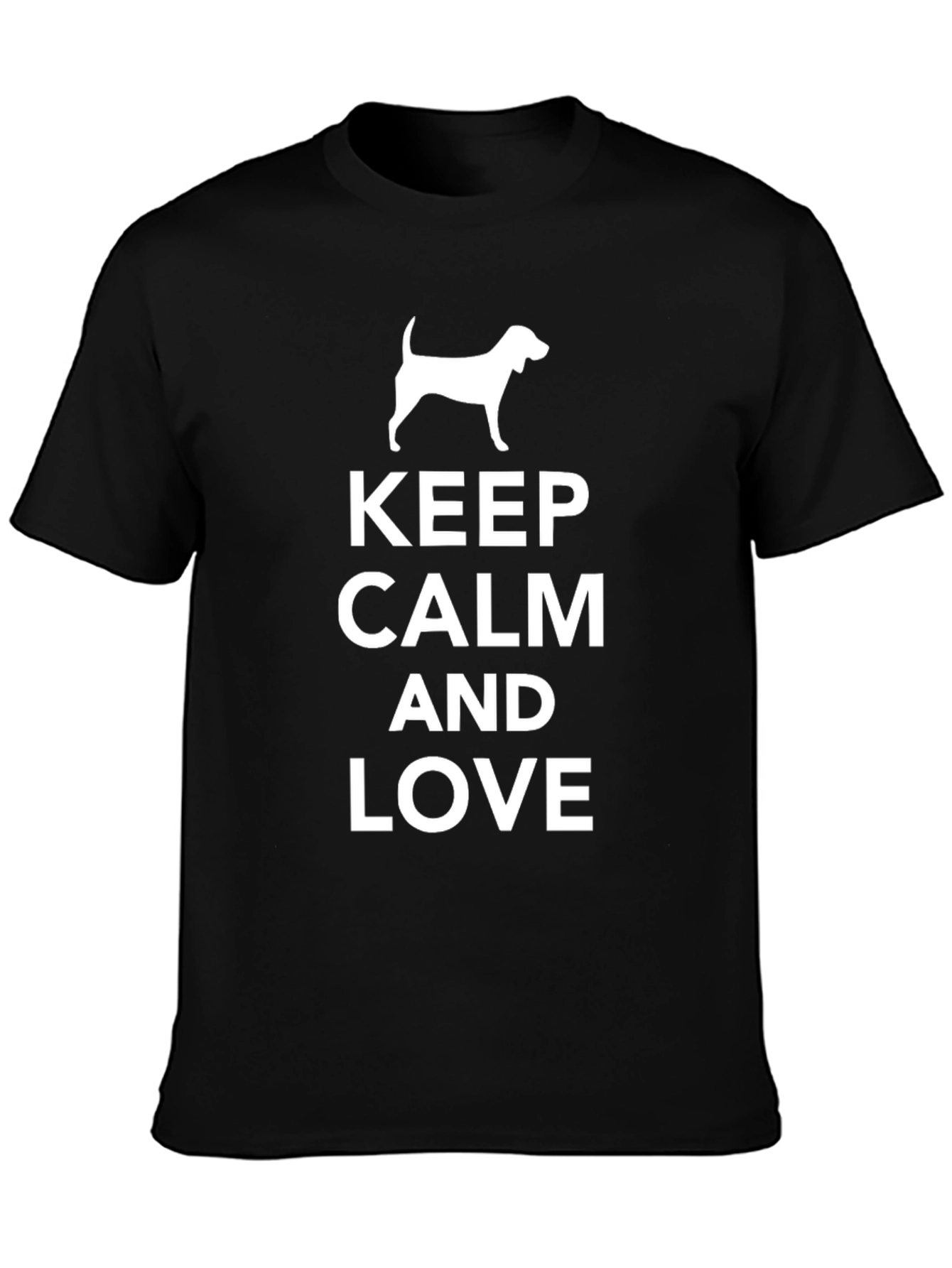 Keep Calm and Love Dog T-Shirt - Black